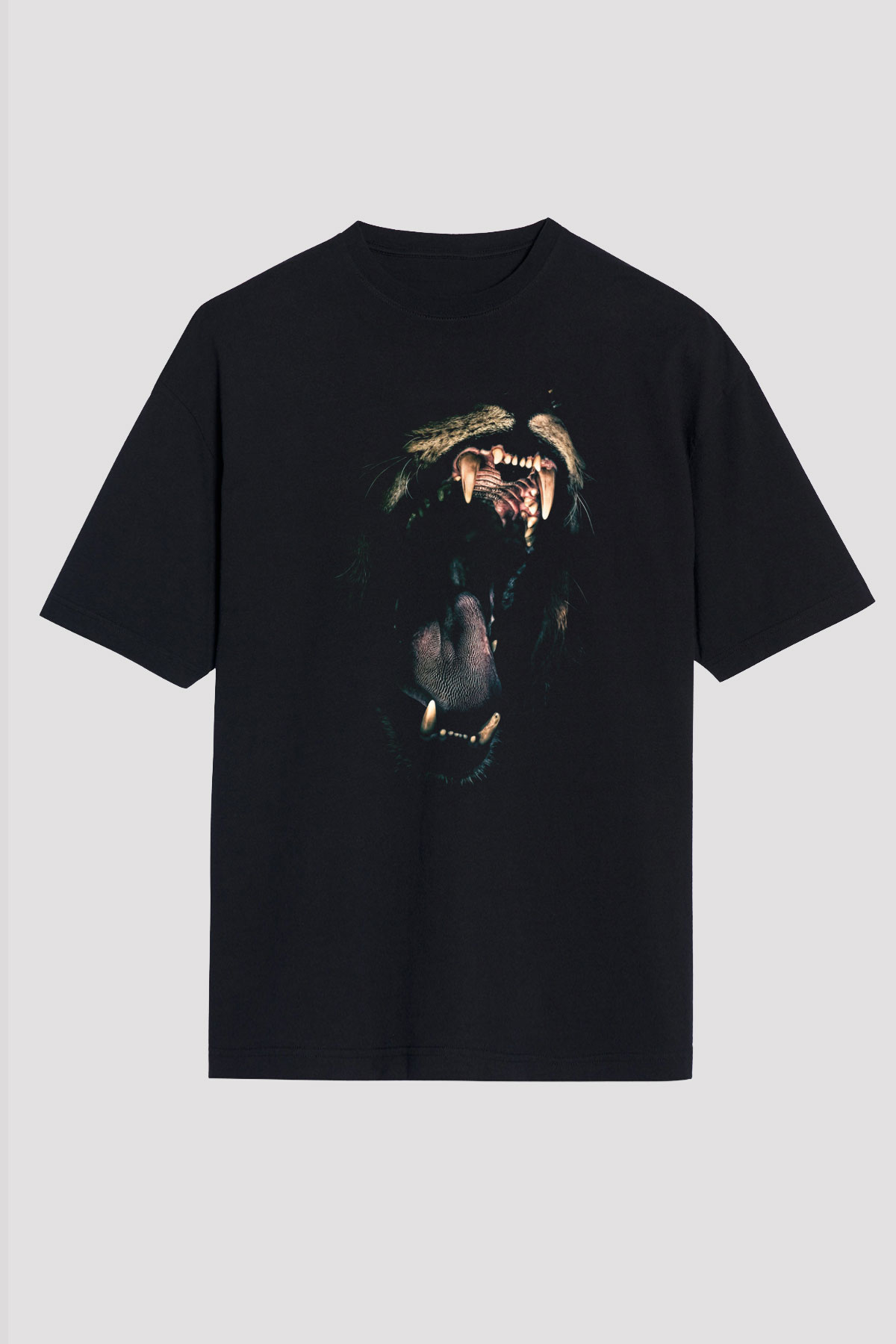Aslan Siyah Unisex Tişört T-Shirt - TişörtFabrikası