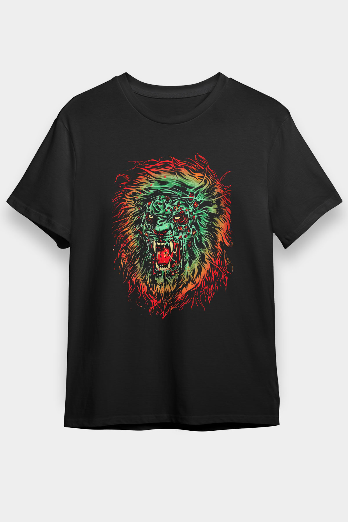 Aslan Siyah Unisex Tişört T-Shirt - TişörtFabrikası
