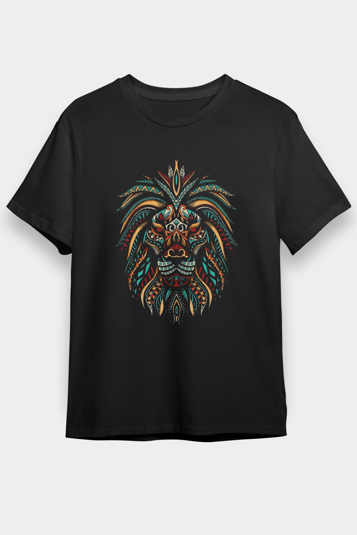 Aslan Siyah Unisex Tişört T-Shirt - TişörtFabrikası