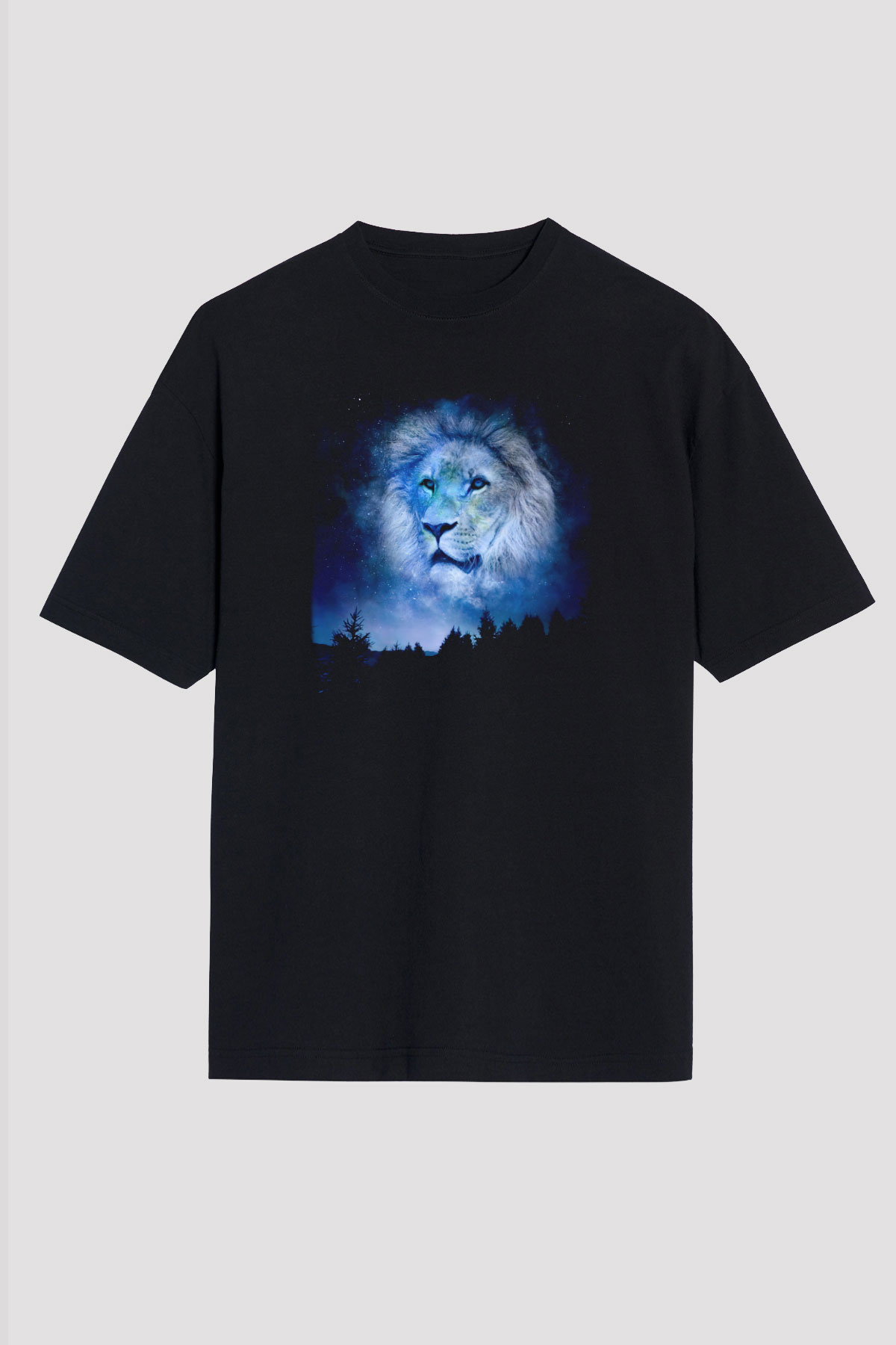Aslan Siyah Unisex Tişört T-Shirt - TişörtFabrikası