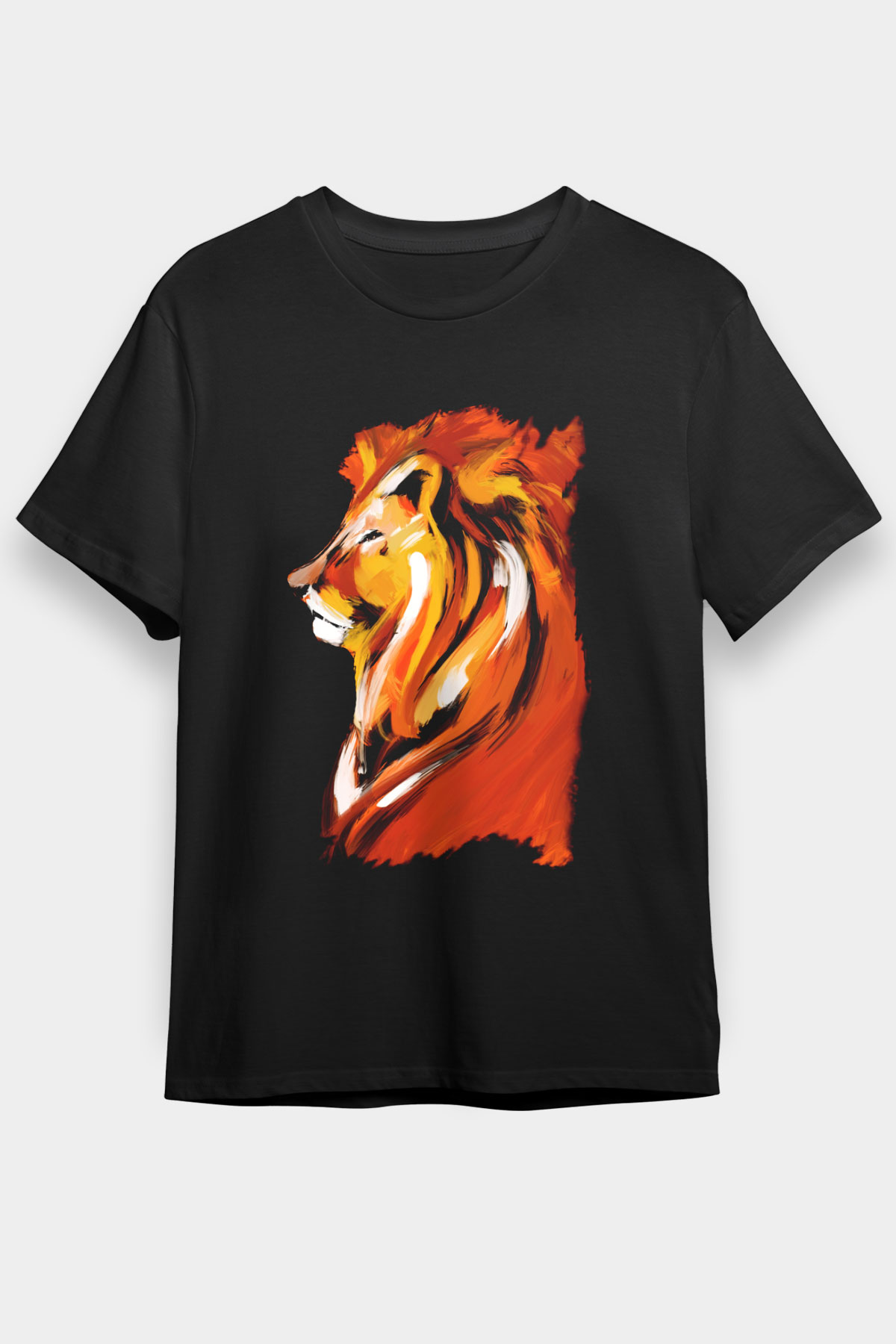 Aslan Siyah Unisex Tişört T-Shirt - TişörtFabrikası