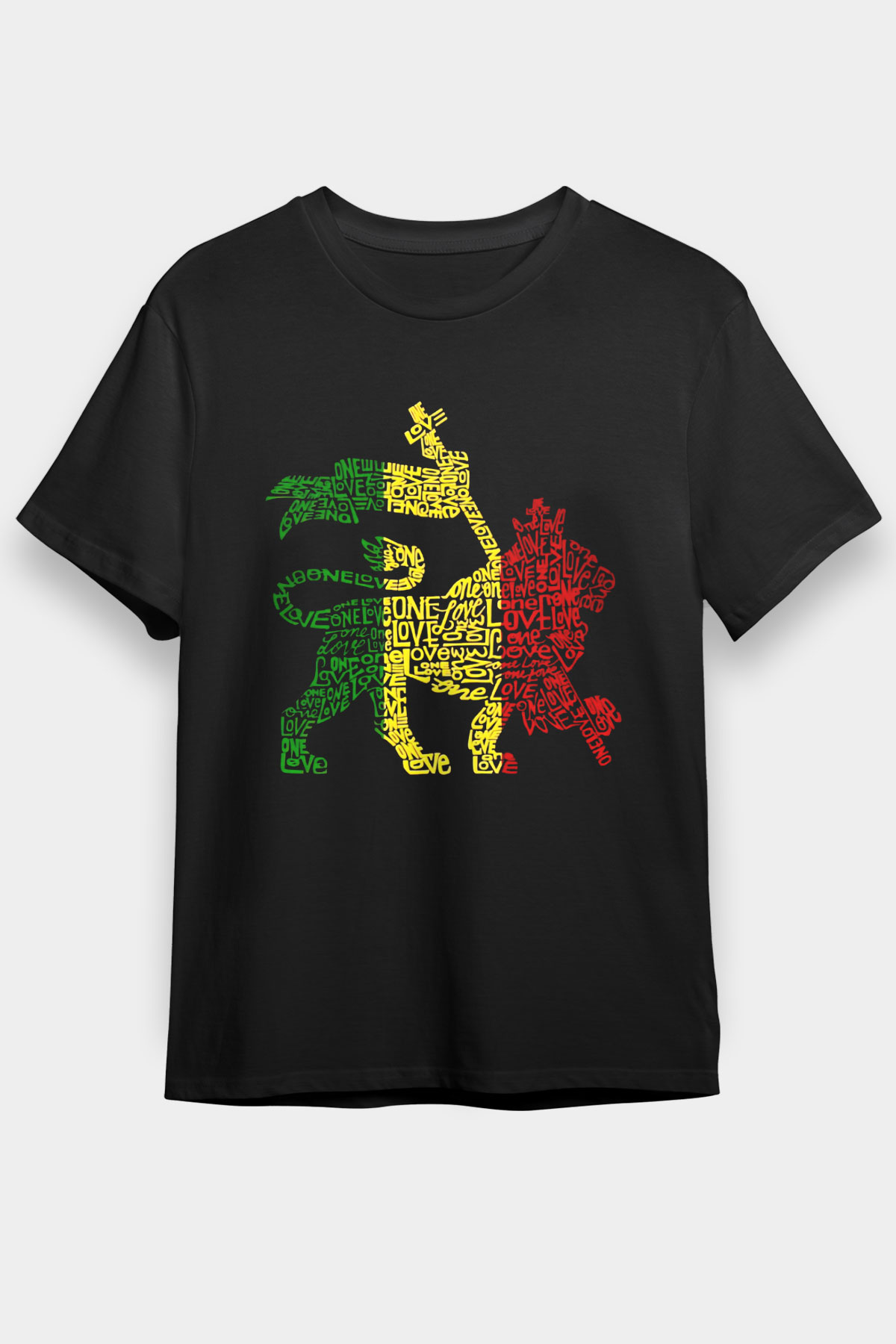 Aslan Siyah Unisex Tişört T-Shirt - TişörtFabrikası