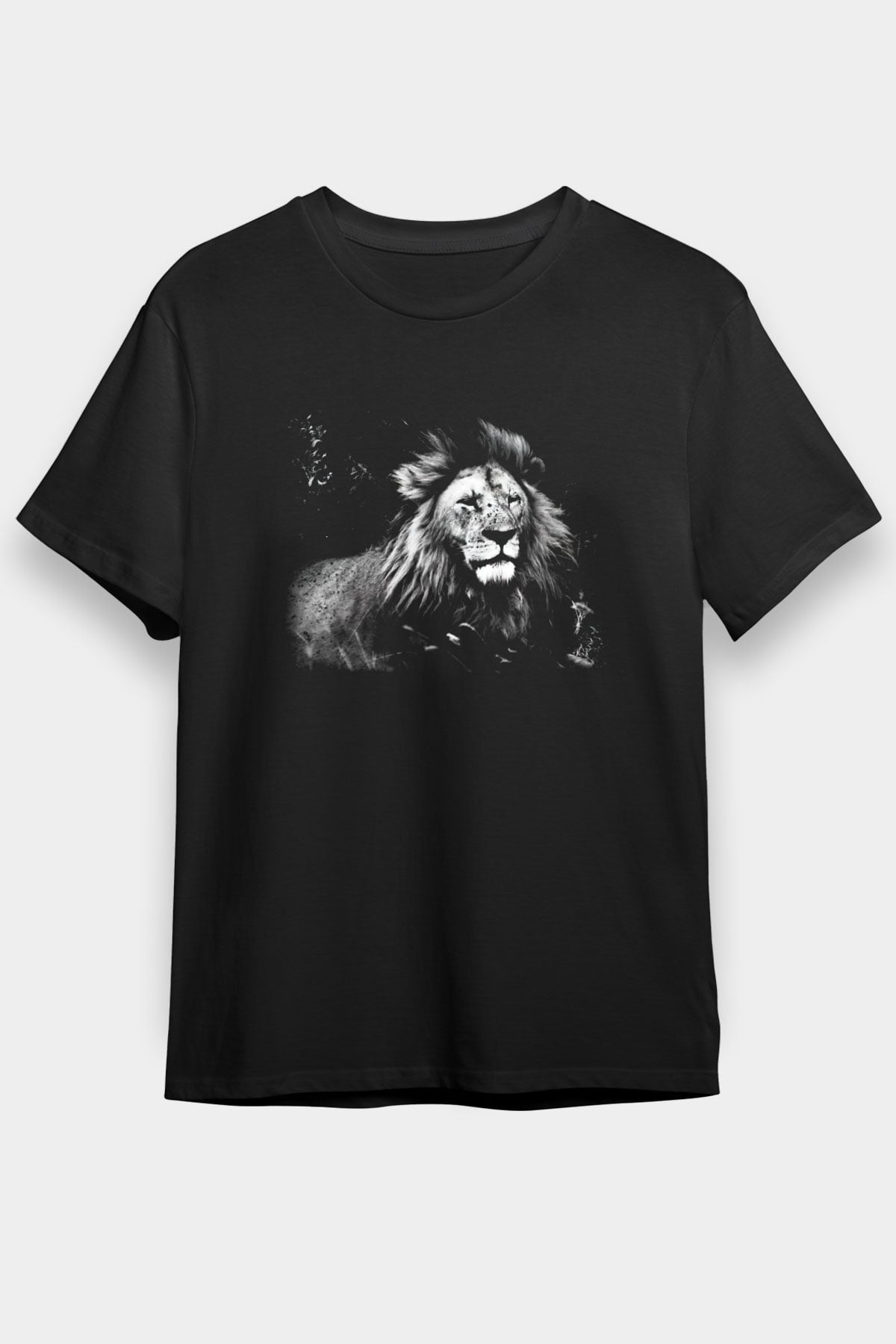 Aslan Siyah Unisex Tişört T-Shirt - TişörtFabrikası