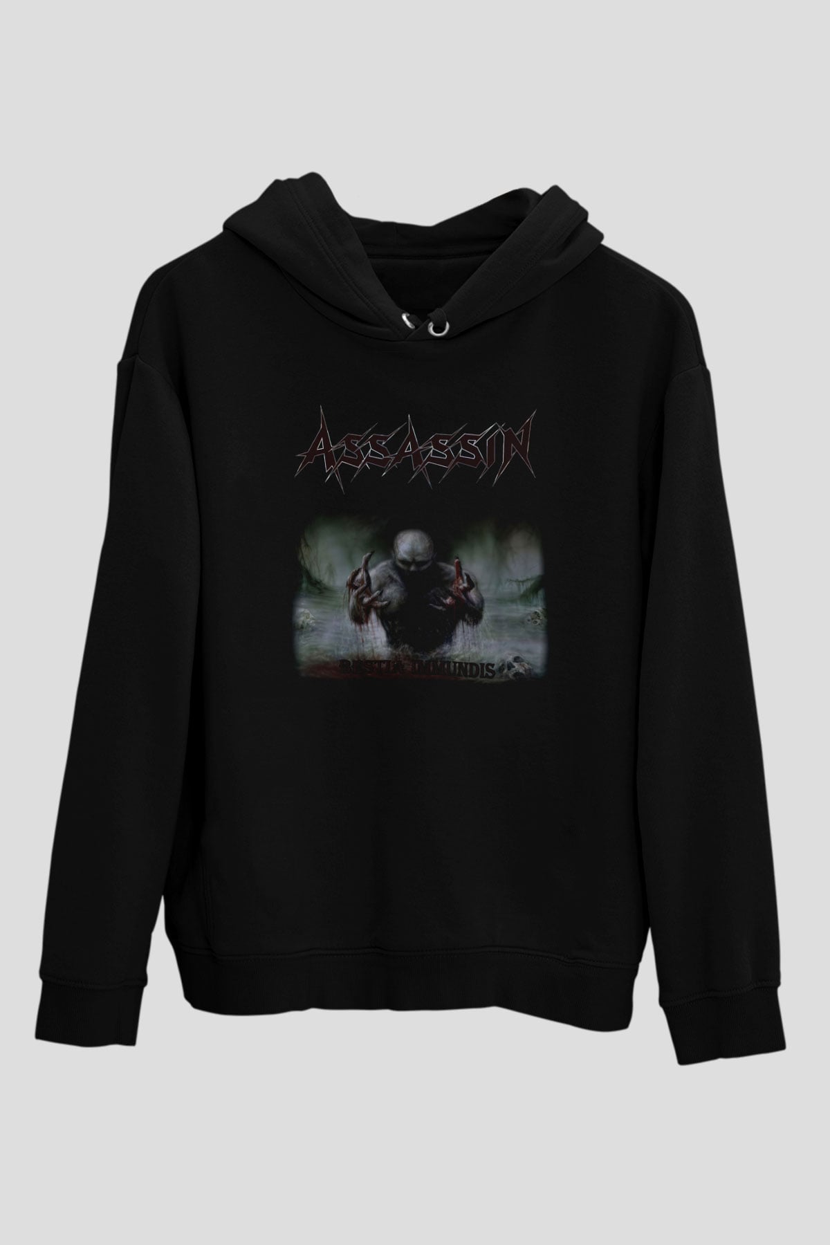 Assassin Siyah Unisex Kapüşonlu Sweatshirt