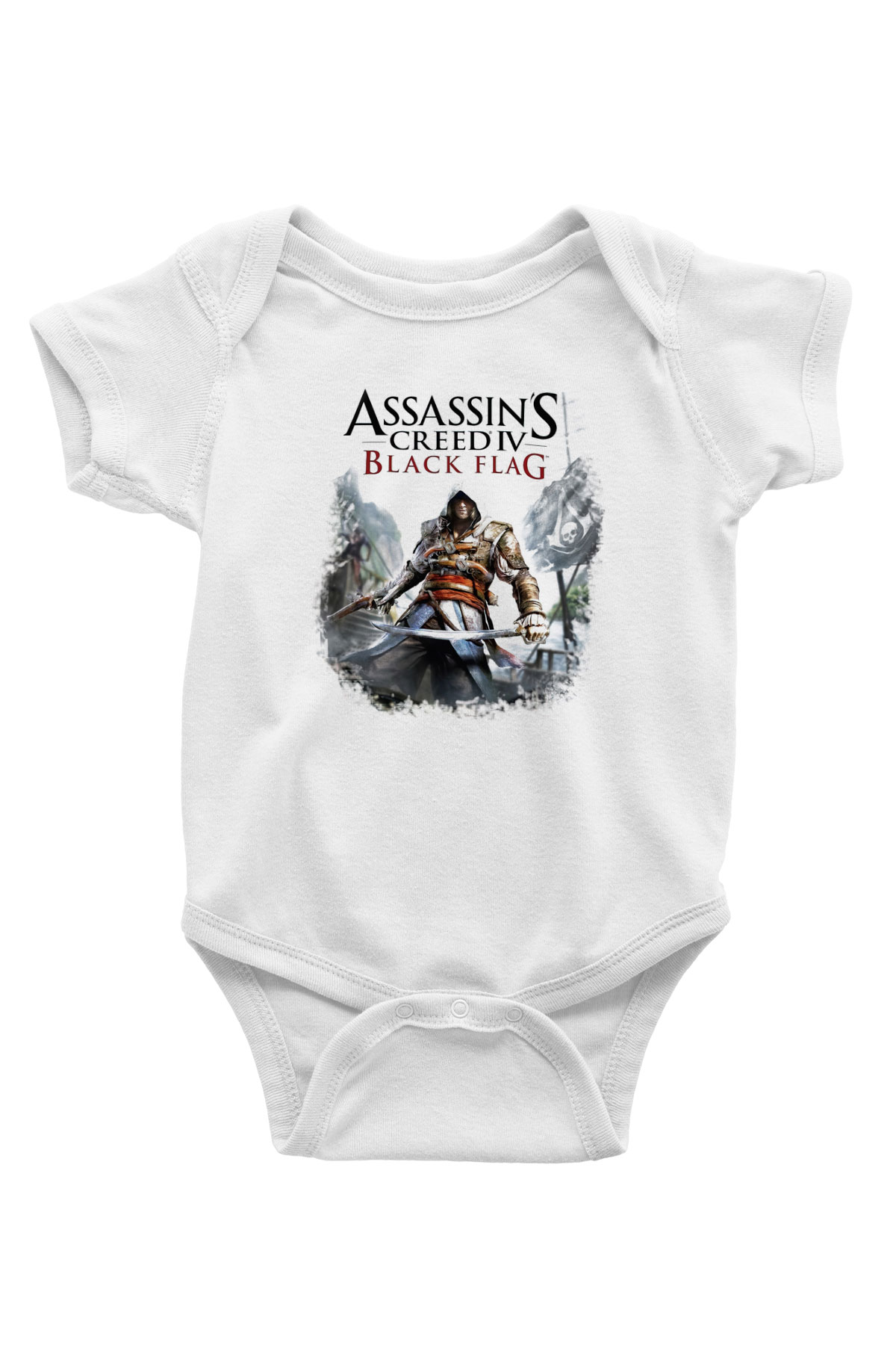 Assassin's Creed Baskılı Beyaz Unisex Bebek Body - Zıbın