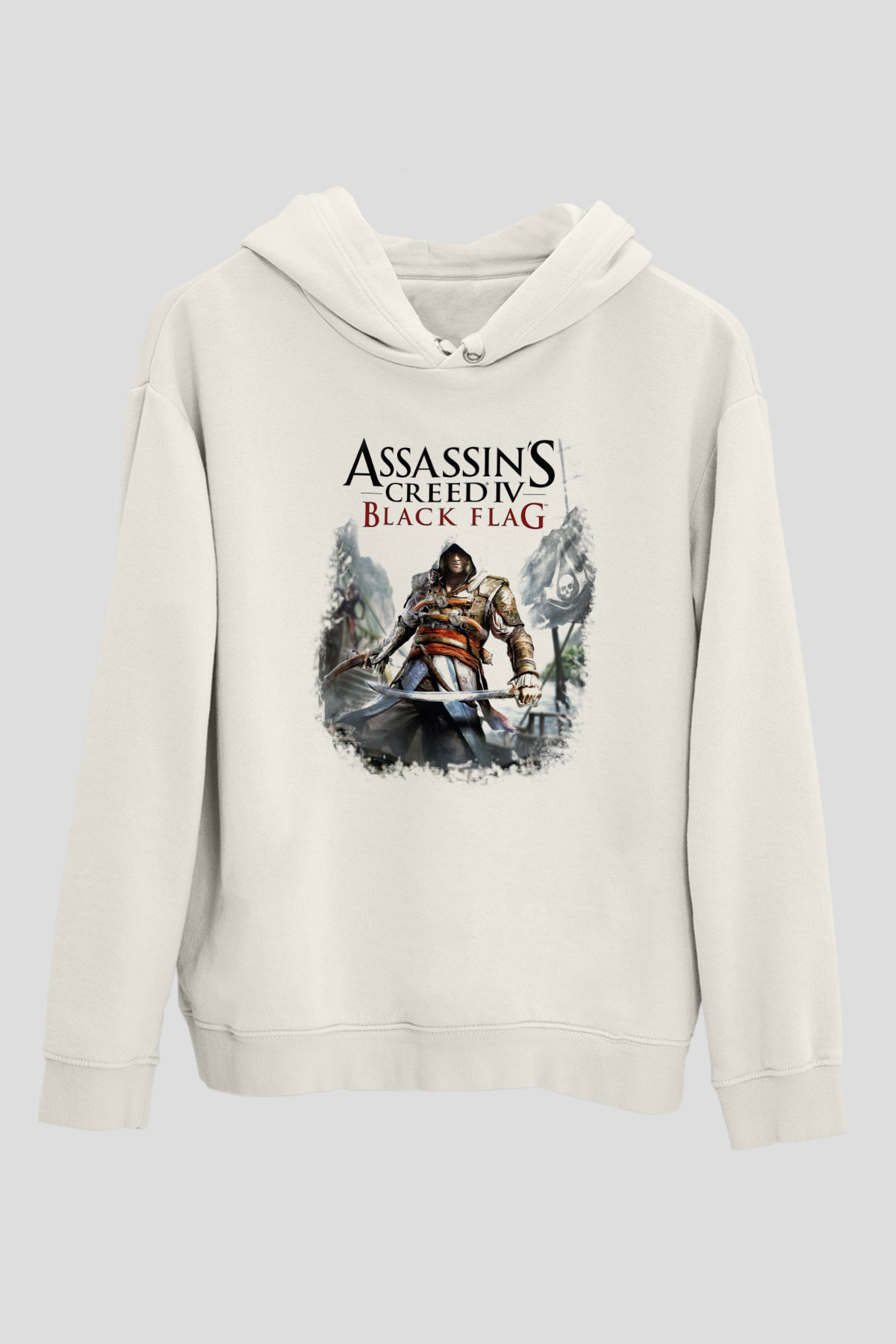 Assassin's Creed Beyaz Unisex Kapşonlu Sweatshirt