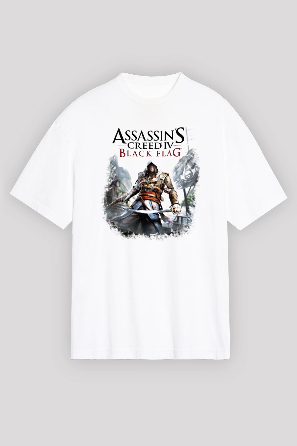 Assassin's Creed Beyaz Unisex Oversize Tişört T-Shirt