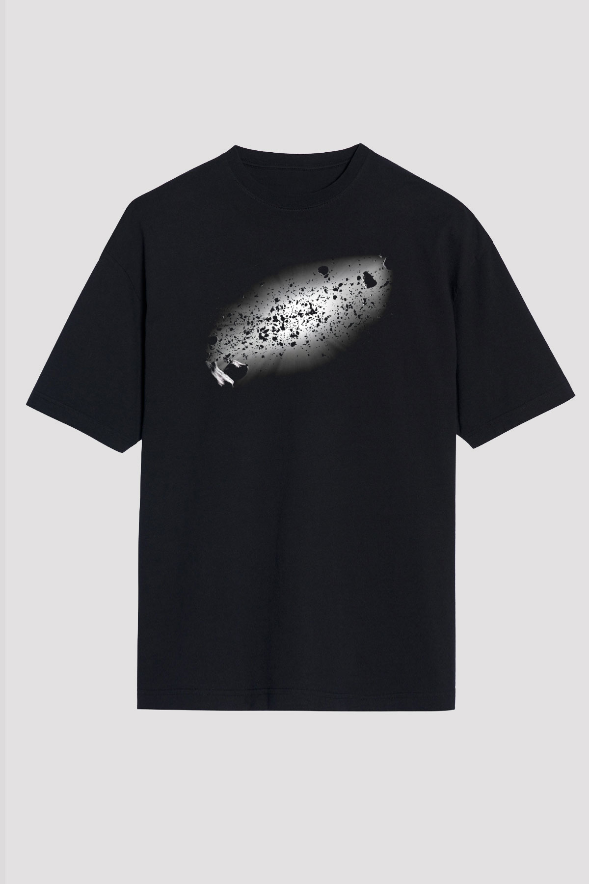 Asteroit Siyah Unisex Oversize Tişört T-Shirt