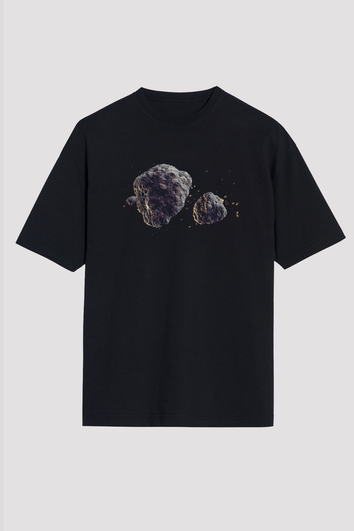 Asteroit Siyah Unisex Tişört T-Shirt - TişörtFabrikası
