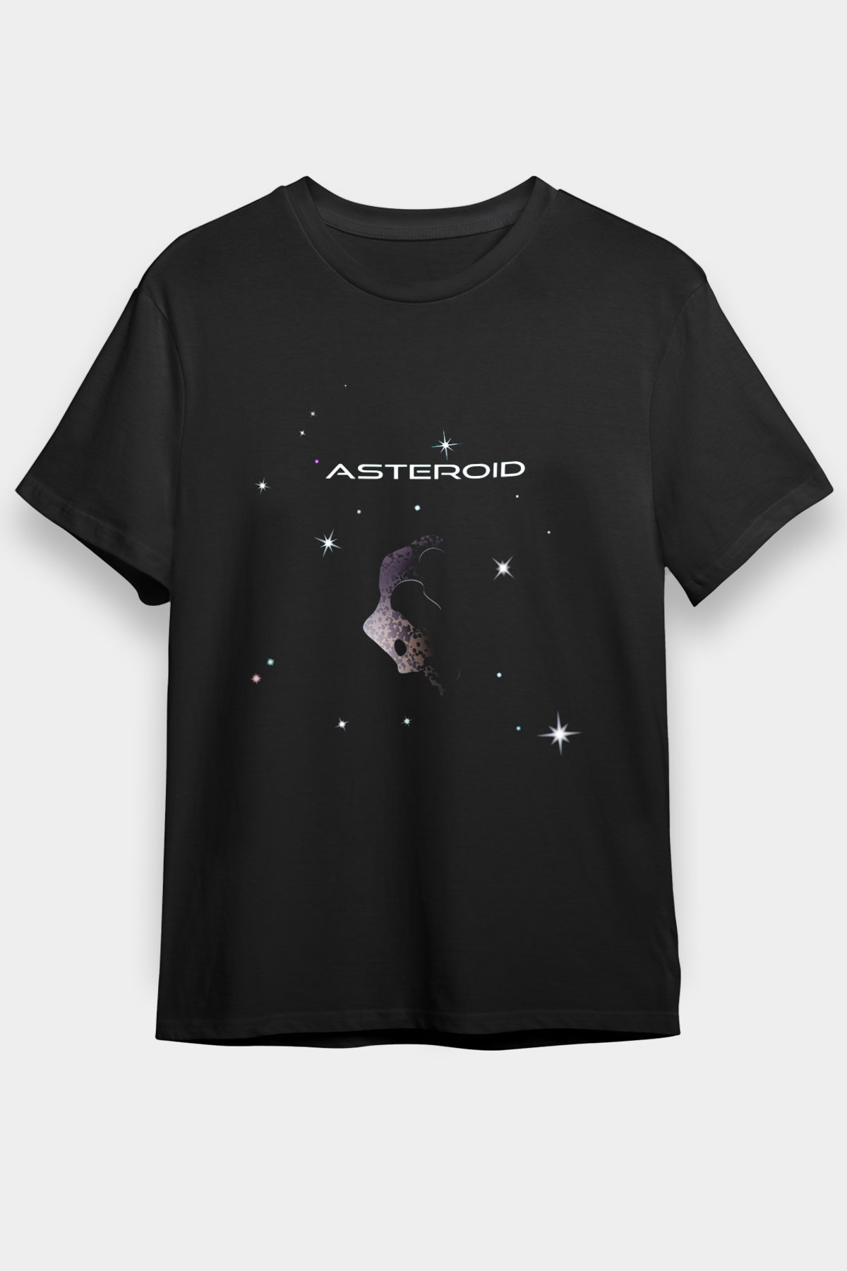 Asteroit Siyah Unisex Tişört T-Shirt - TişörtFabrikası