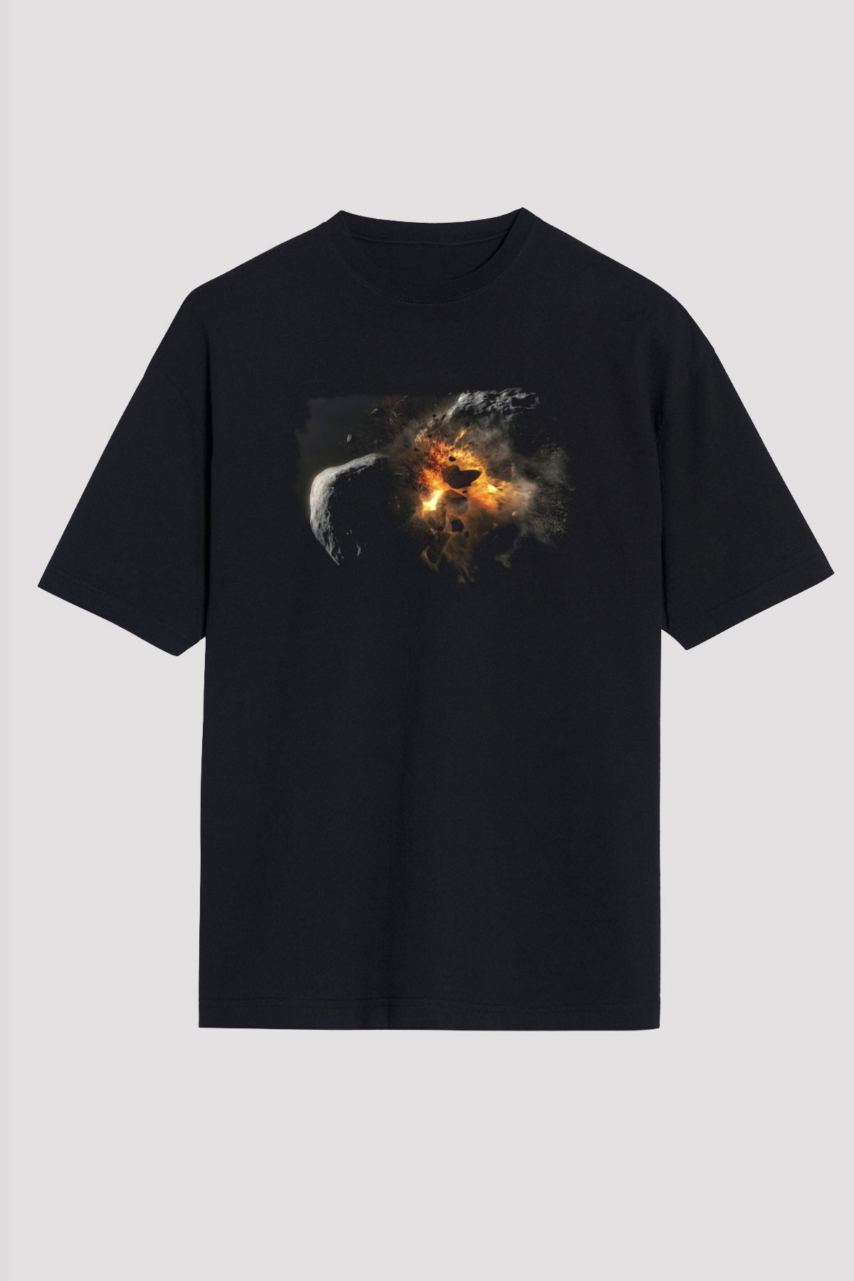 Asteroit Siyah Unisex Tişört T-Shirt - TişörtFabrikası