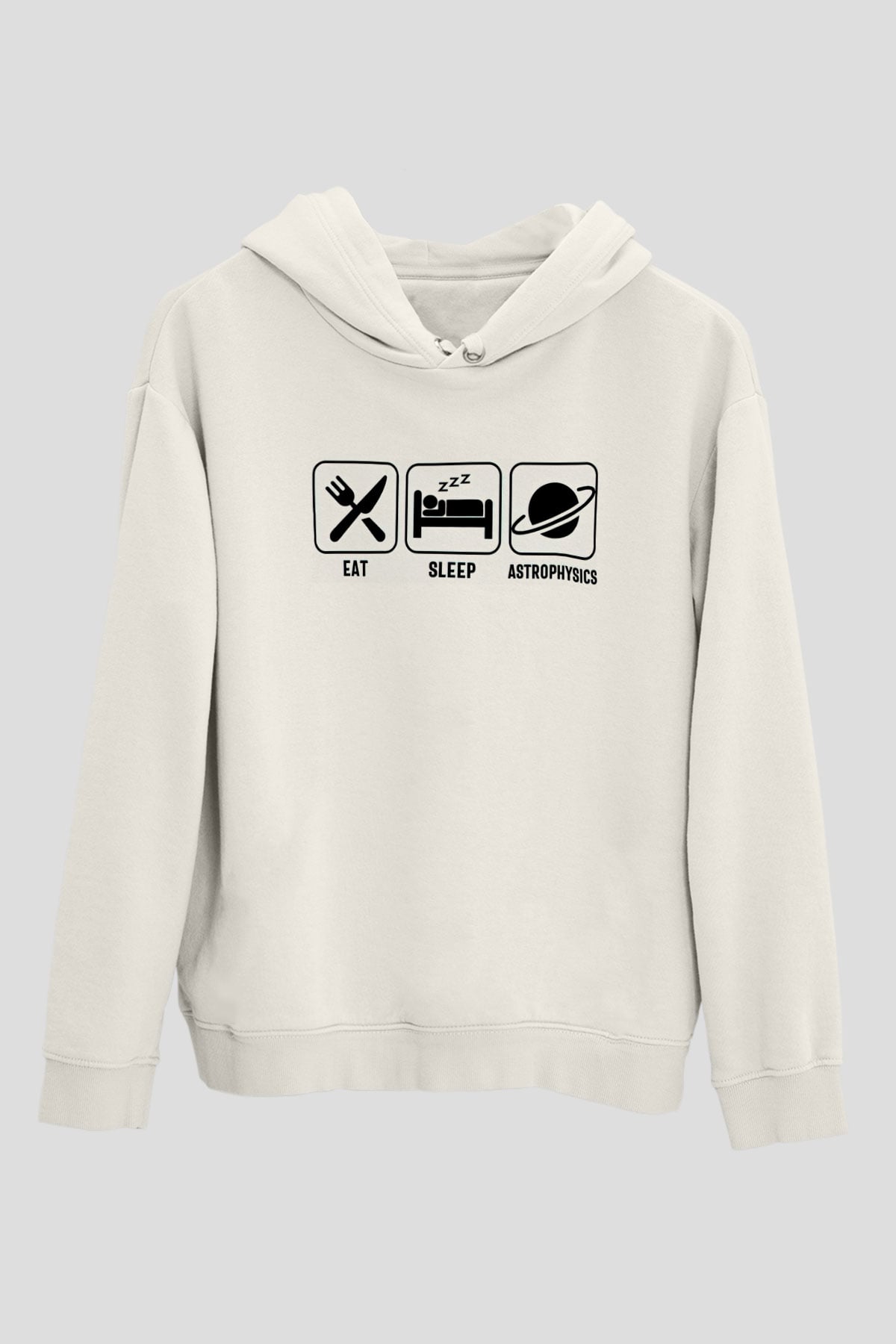 Astrofizikçi Beyaz Unisex Kapüşonlu Sweatshirt