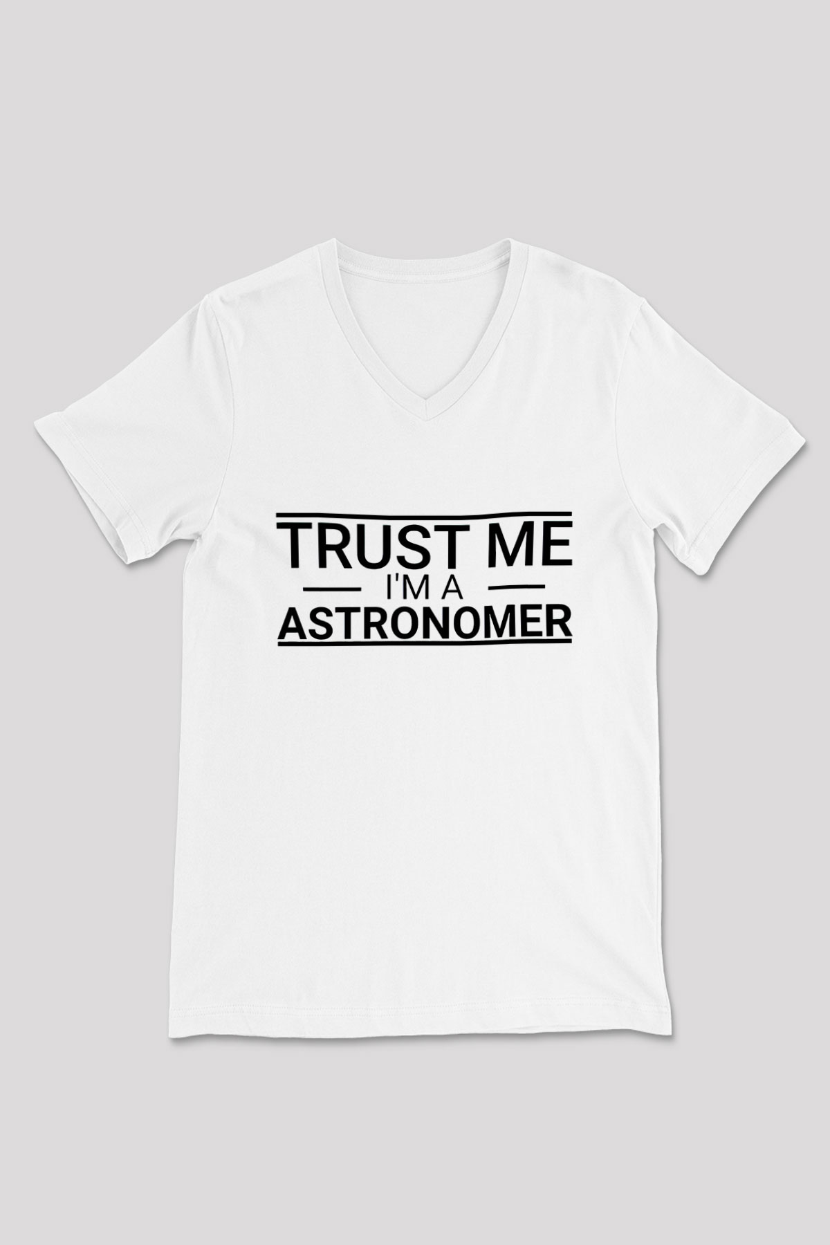 Astrofizikçi Beyaz Unisex V Yaka Tişört