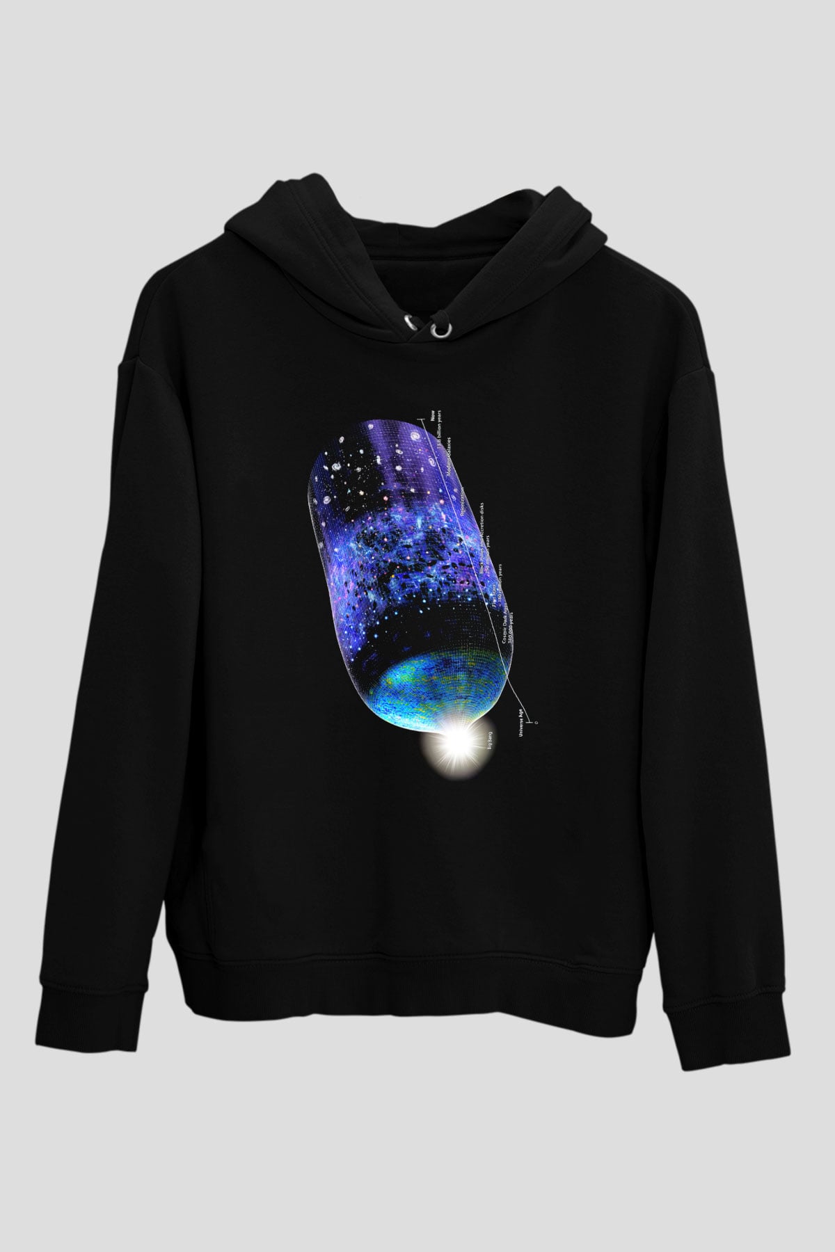 Astrofizikçi Siyah Unisex Kapşonlu Sweatshirt