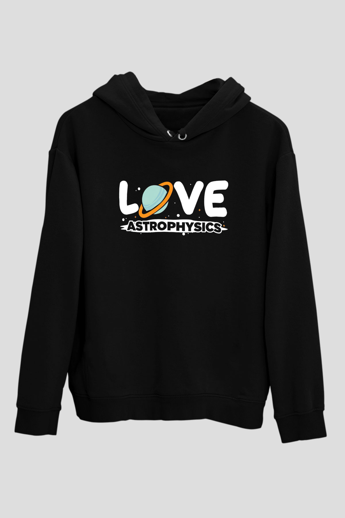 Astrofizikçi Siyah Unisex Kapüşonlu Sweatshirt