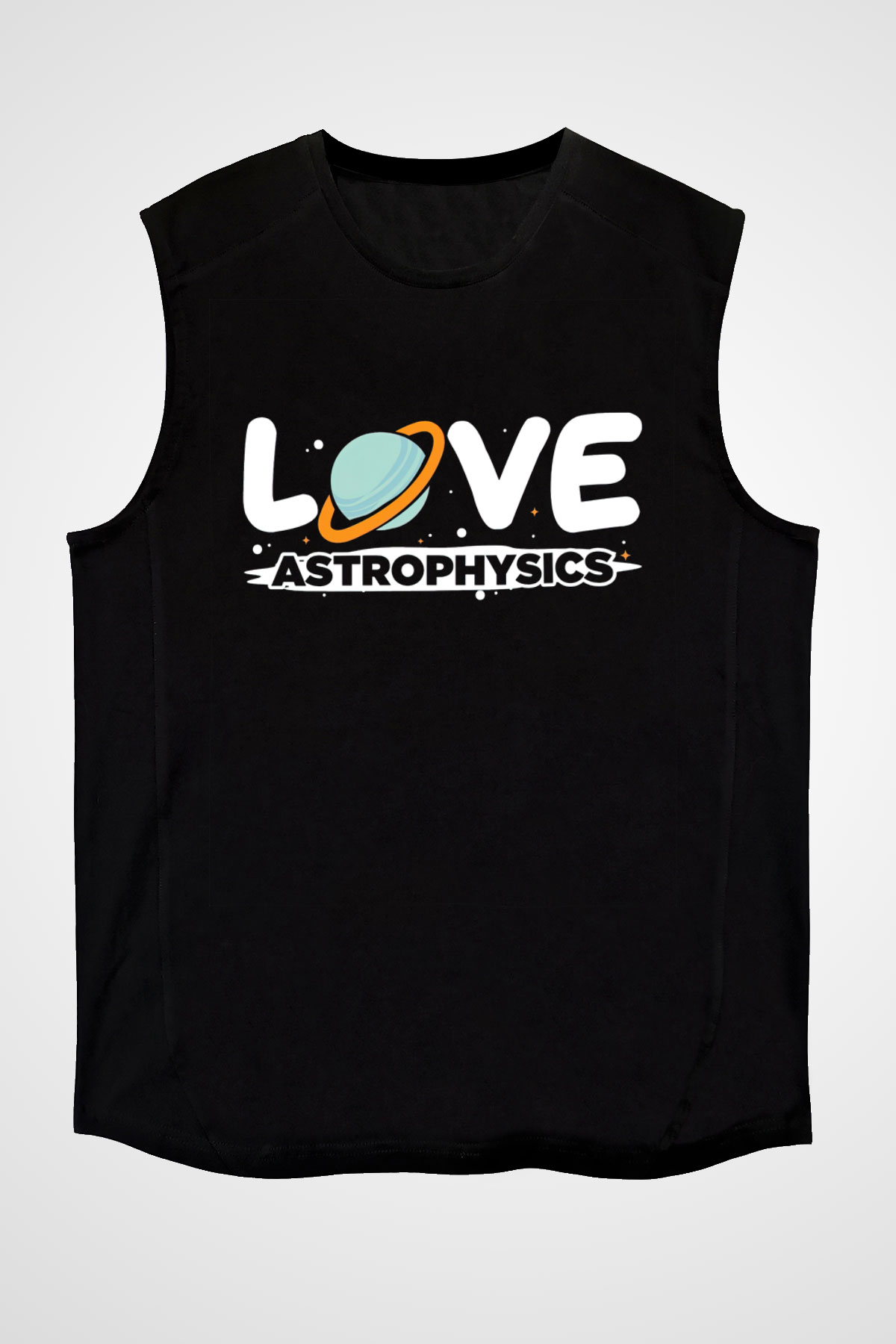 Astrofizikçi Siyah Unisex Kolsuz Tişört