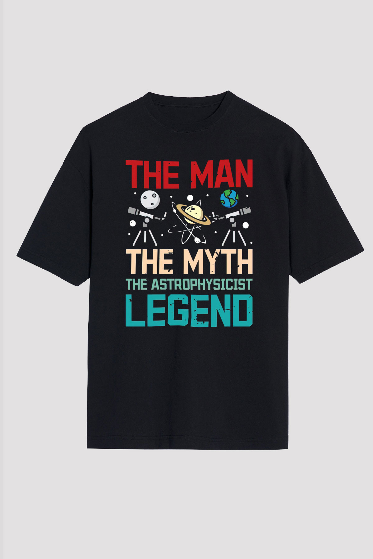 Astrofizikçi Siyah Unisex Tişört T-Shirt - TişörtFabrikası