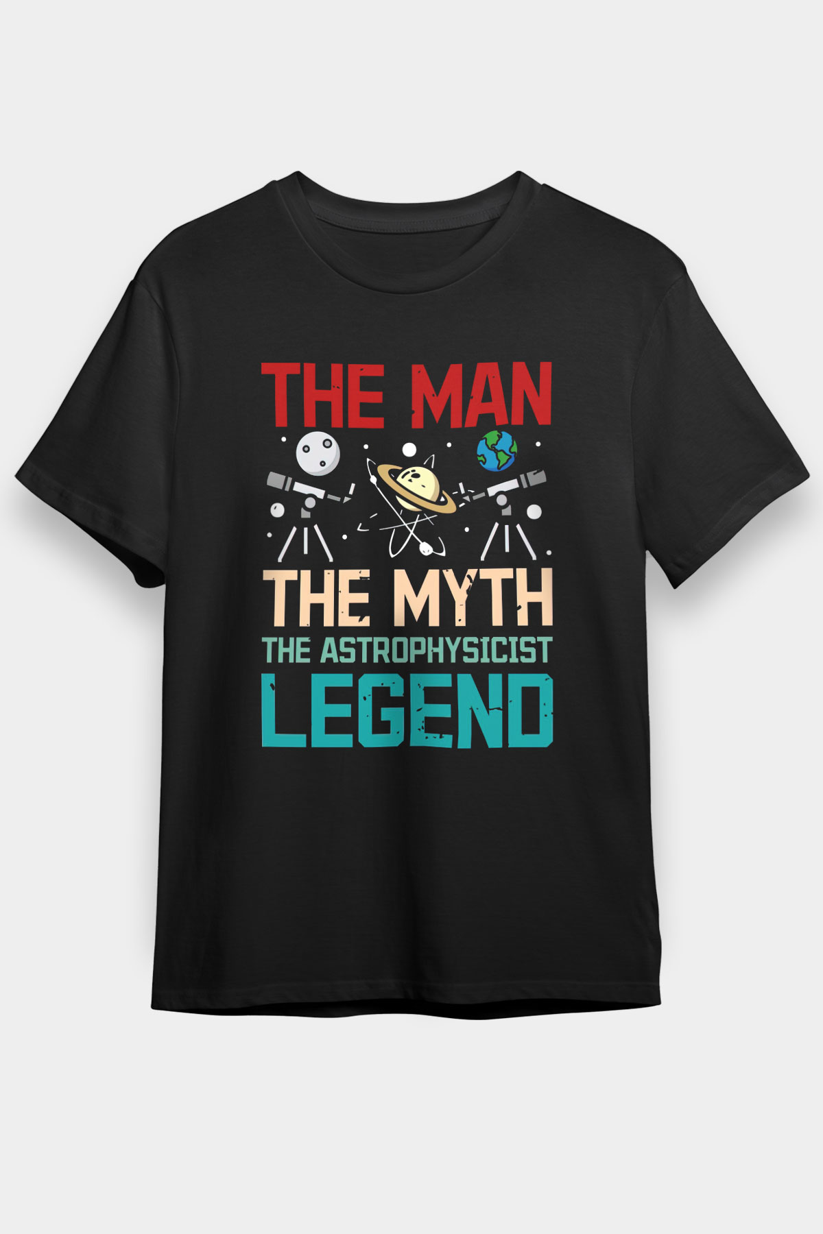 Astrofizikçi Siyah Unisex Tişört T-Shirt - TişörtFabrikası