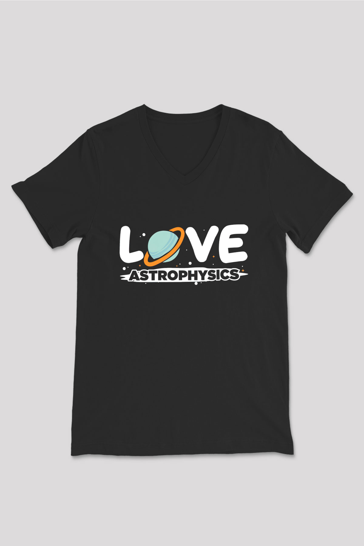 Astrofizikçi Siyah Unisex V Yaka Tişört
