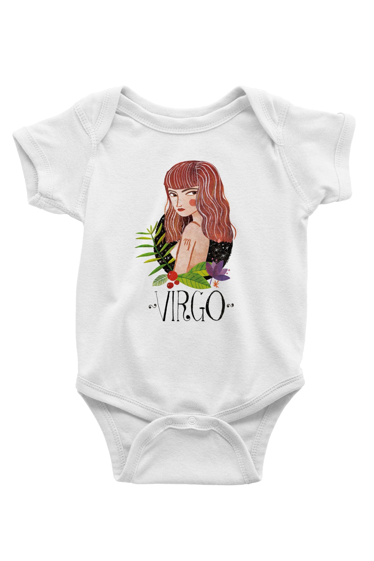 Astrolog Baskılı Beyaz Unisex Bebek Body - Zıbın