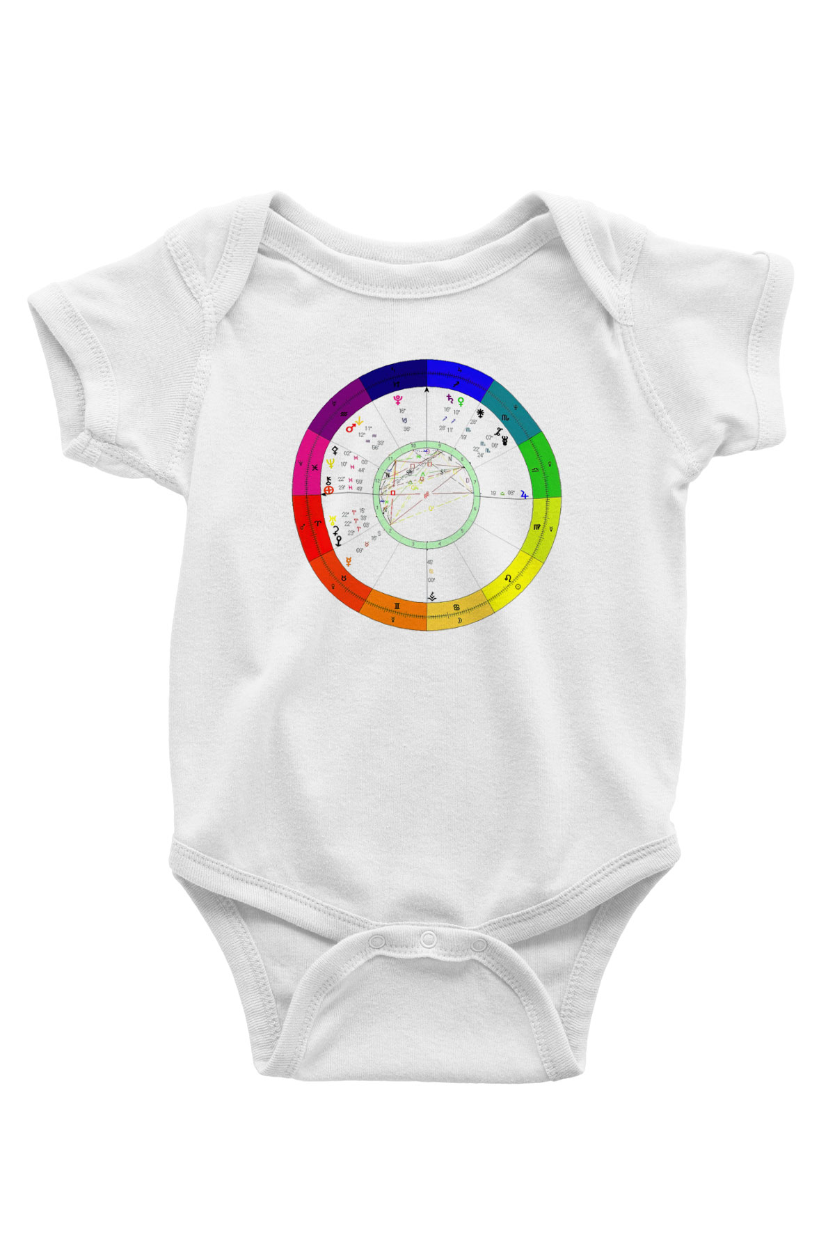 Astrolog Baskılı Beyaz Unisex Bebek Body - Zıbın