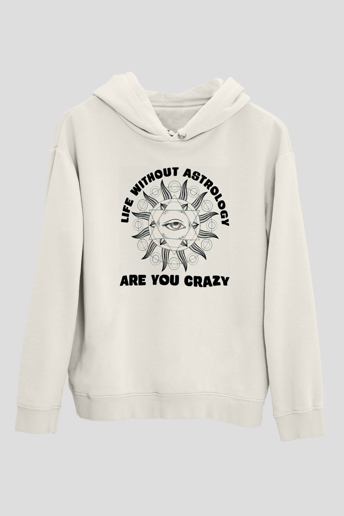 Astrolog Beyaz Unisex Kapüşonlu Sweatshirt