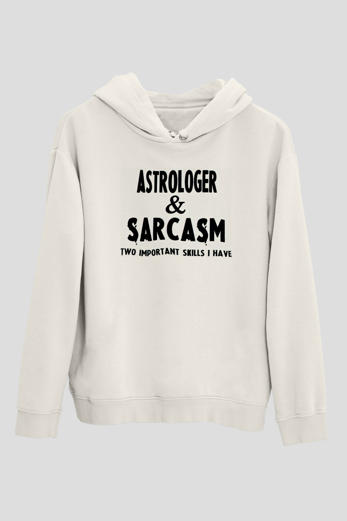 Astrolog Beyaz Unisex Kapüşonlu Sweatshirt