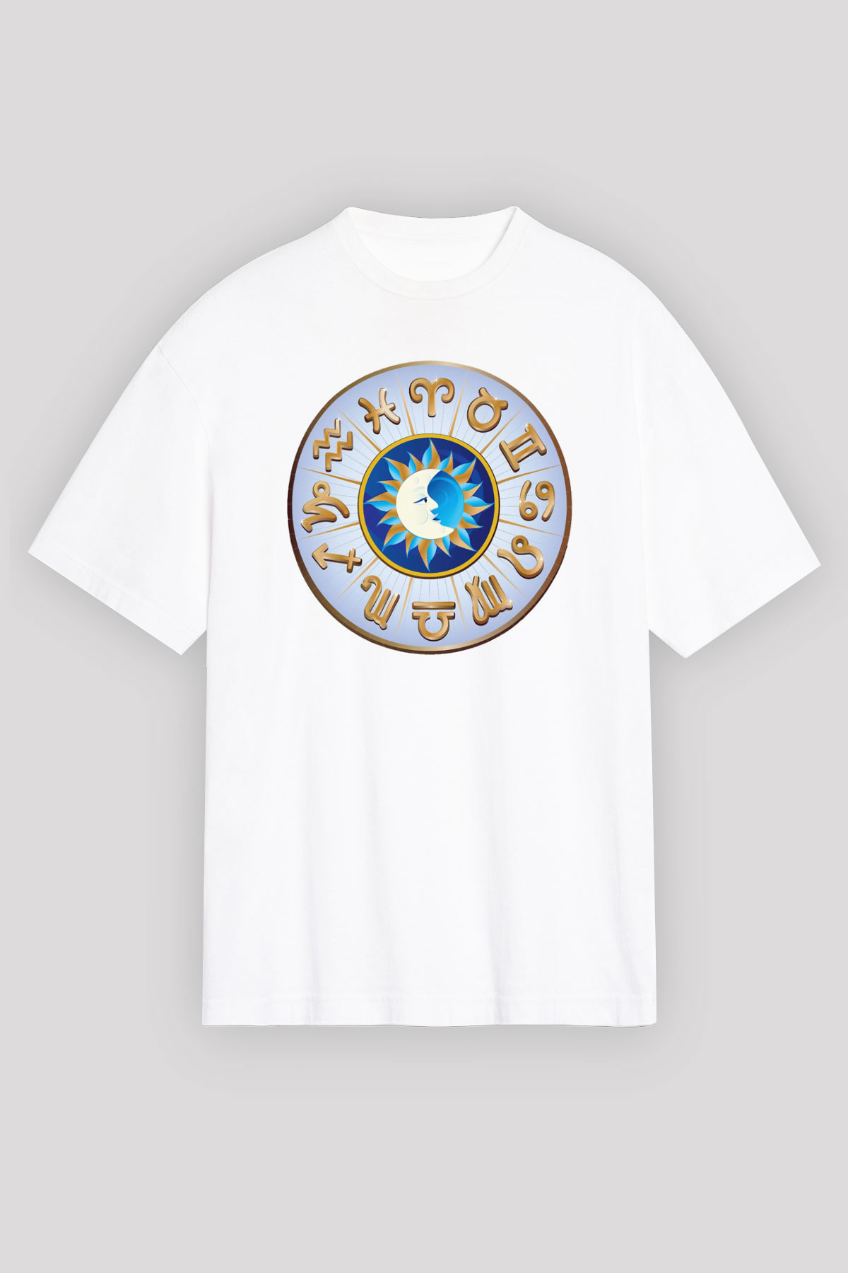 Astrolog Beyaz Unisex Oversize Tişört T-Shirt