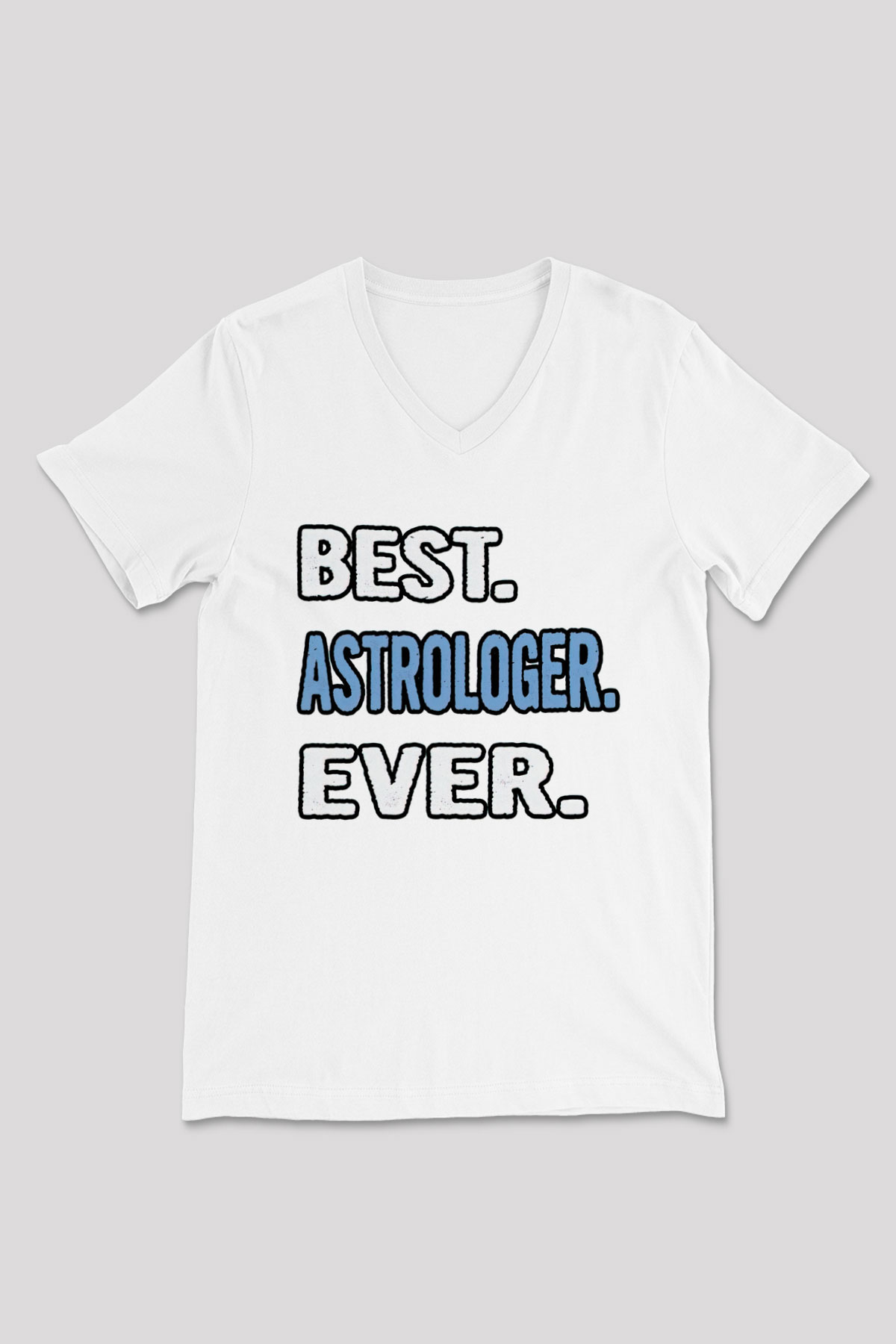 Astrolog Beyaz Unisex V Yaka Tişört