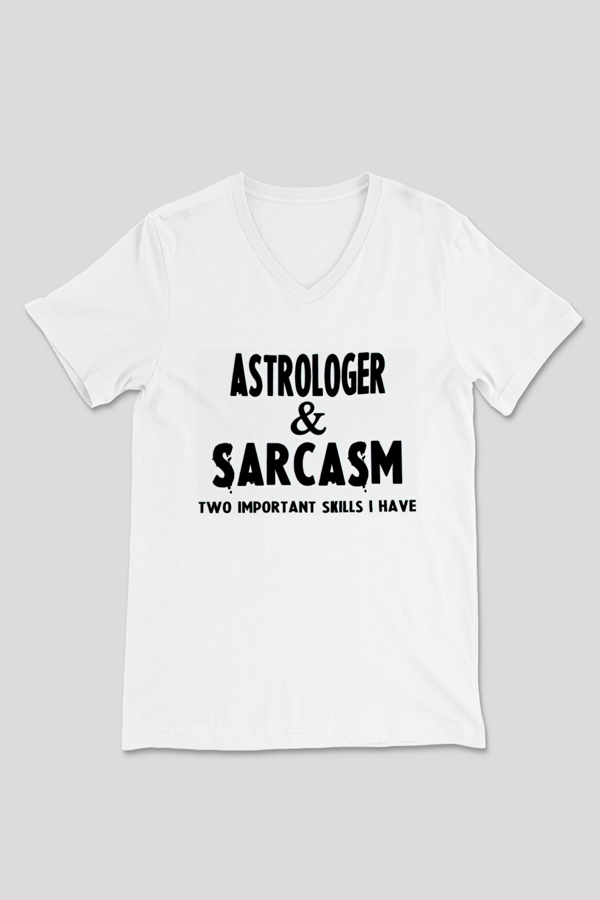 Astrolog Beyaz Unisex V Yaka Tişört