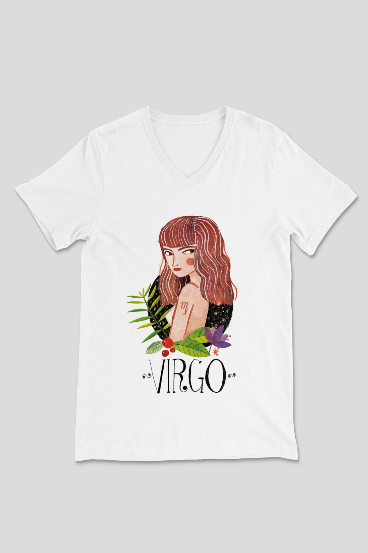Astrolog Beyaz Unisex V Yaka Tişört T-Shirt