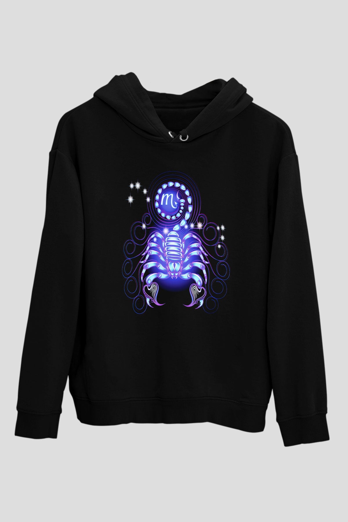 Astrolog Siyah Unisex Kapşonlu Sweatshirt