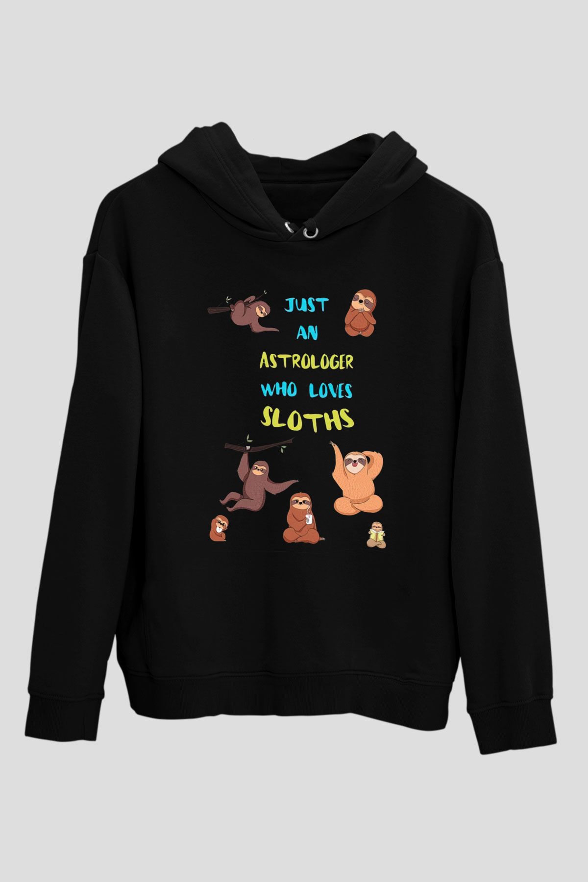 Astrolog Siyah Unisex Kapüşonlu Sweatshirt