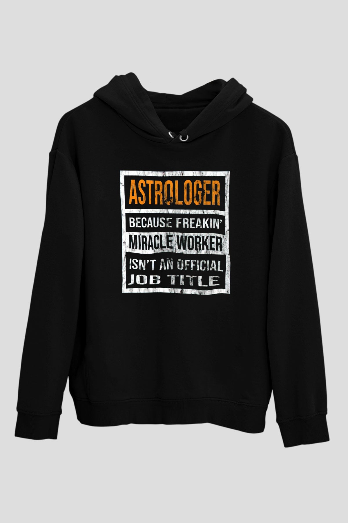 Astrolog Siyah Unisex Kapüşonlu Sweatshirt