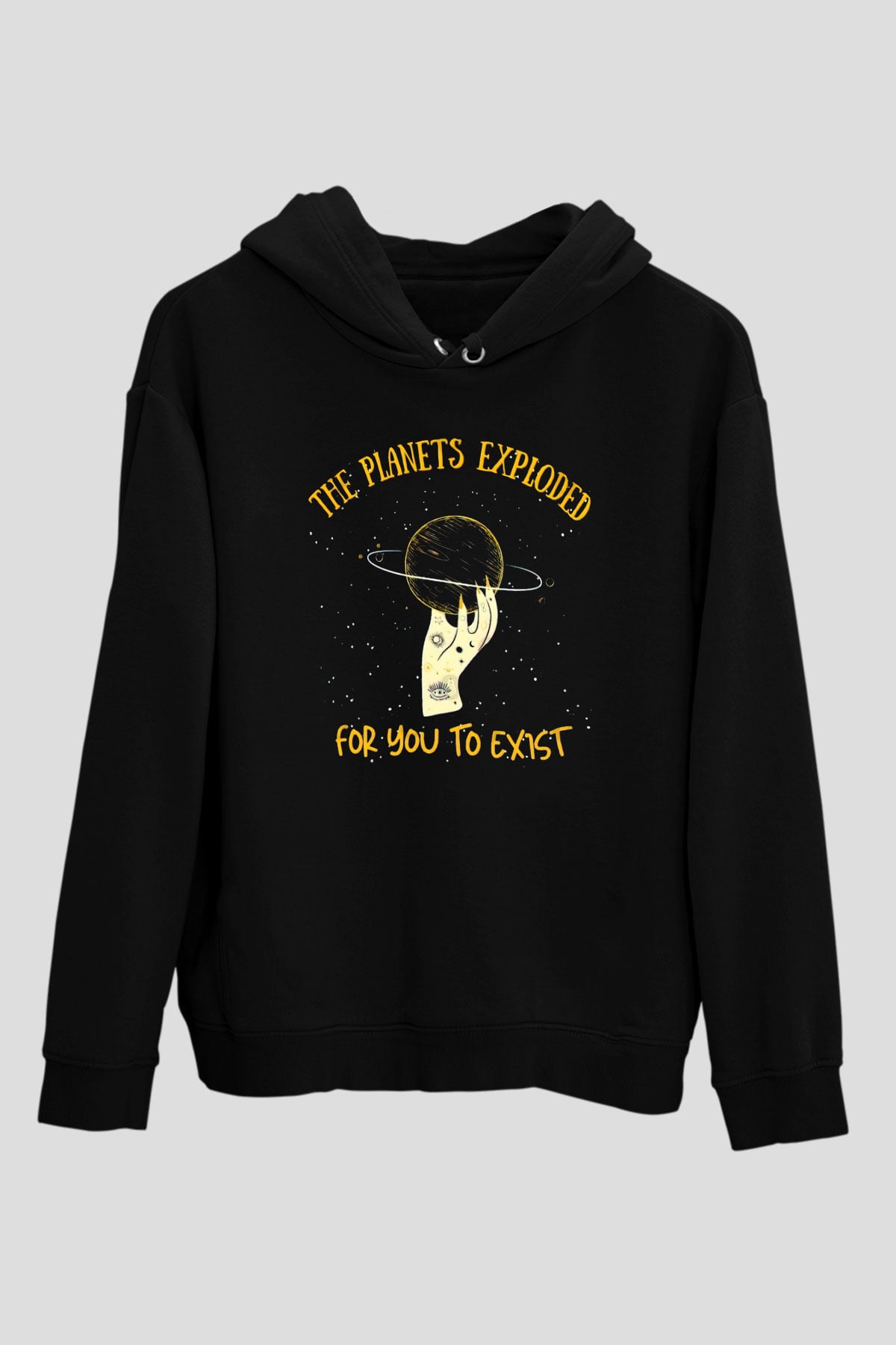Astrolog Siyah Unisex Kapüşonlu Sweatshirt