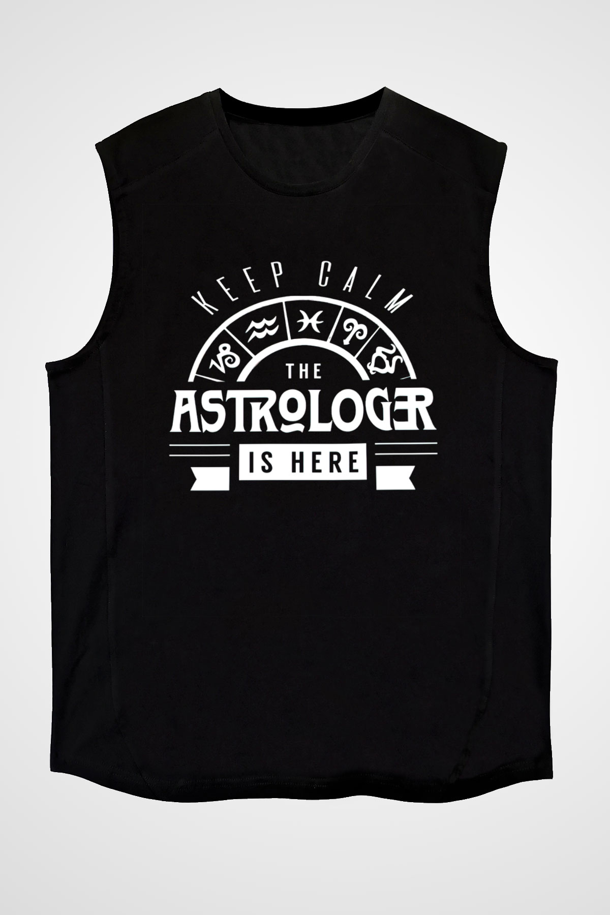 Astrolog Siyah Unisex Kolsuz Tişört