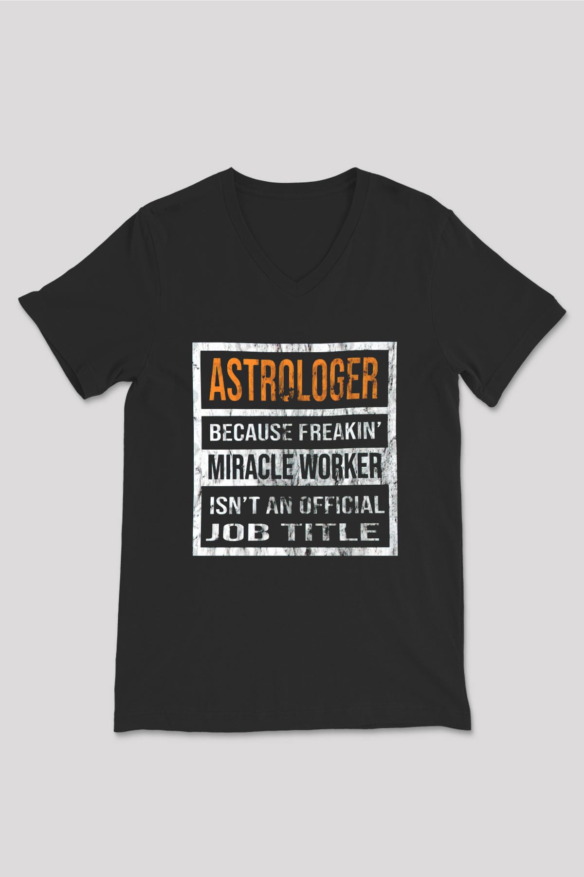 Astrolog Siyah Unisex V Yaka Tişört