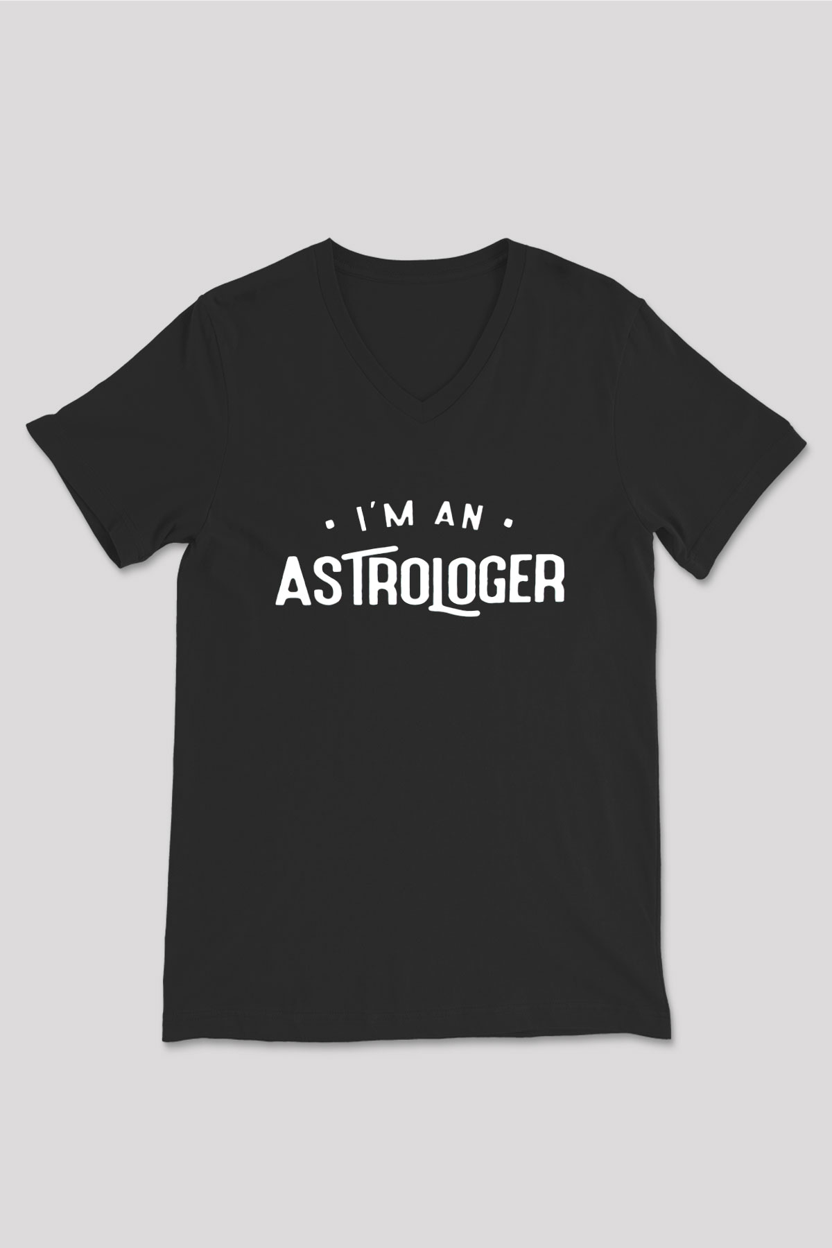 Astrolog Siyah Unisex V Yaka Tişört