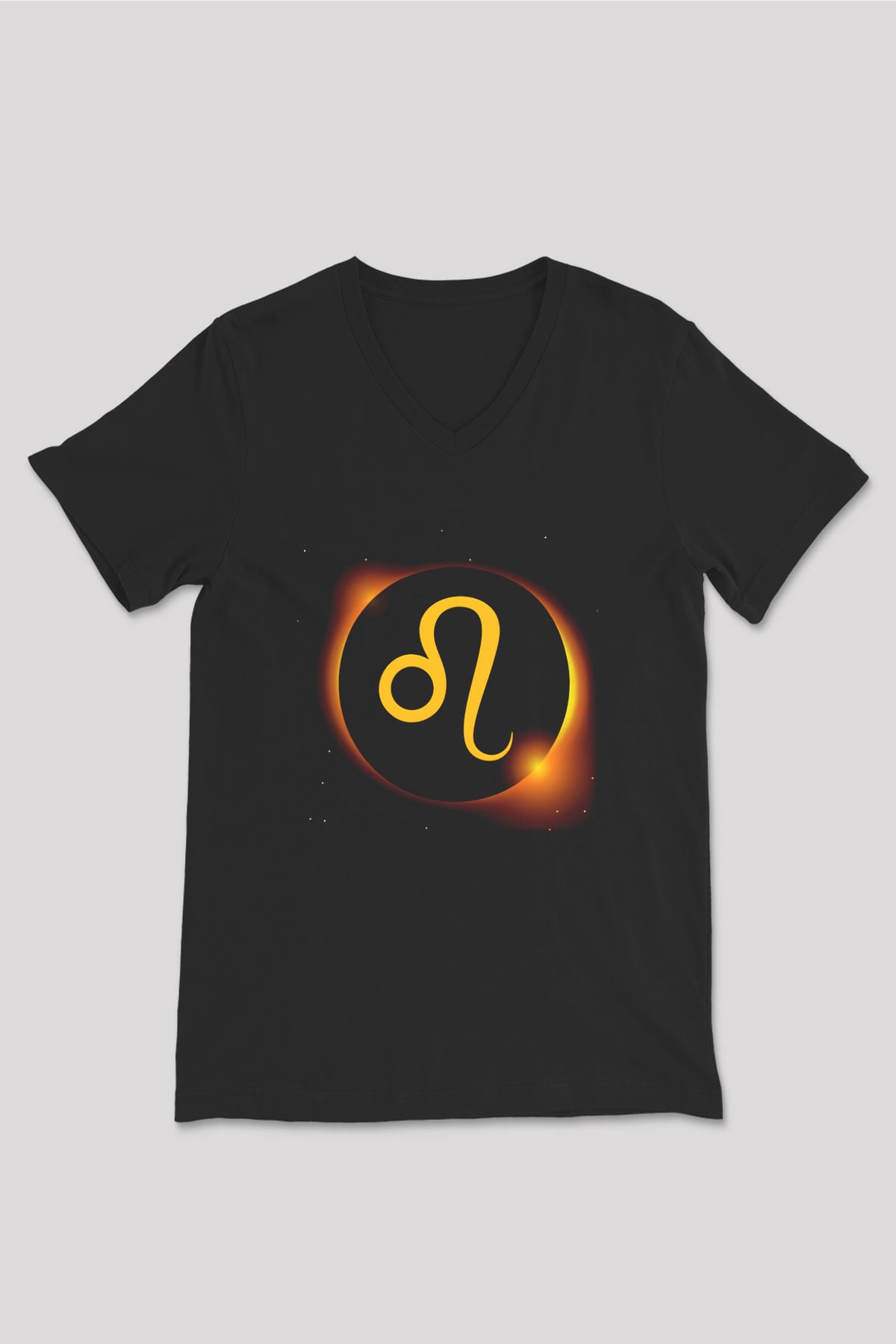 Astrolog Siyah Unisex V Yaka Tişört T-Shirt