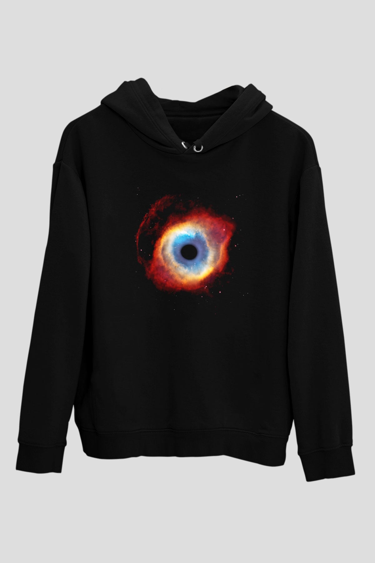 Astronom Siyah Unisex Kapşonlu Sweatshirt