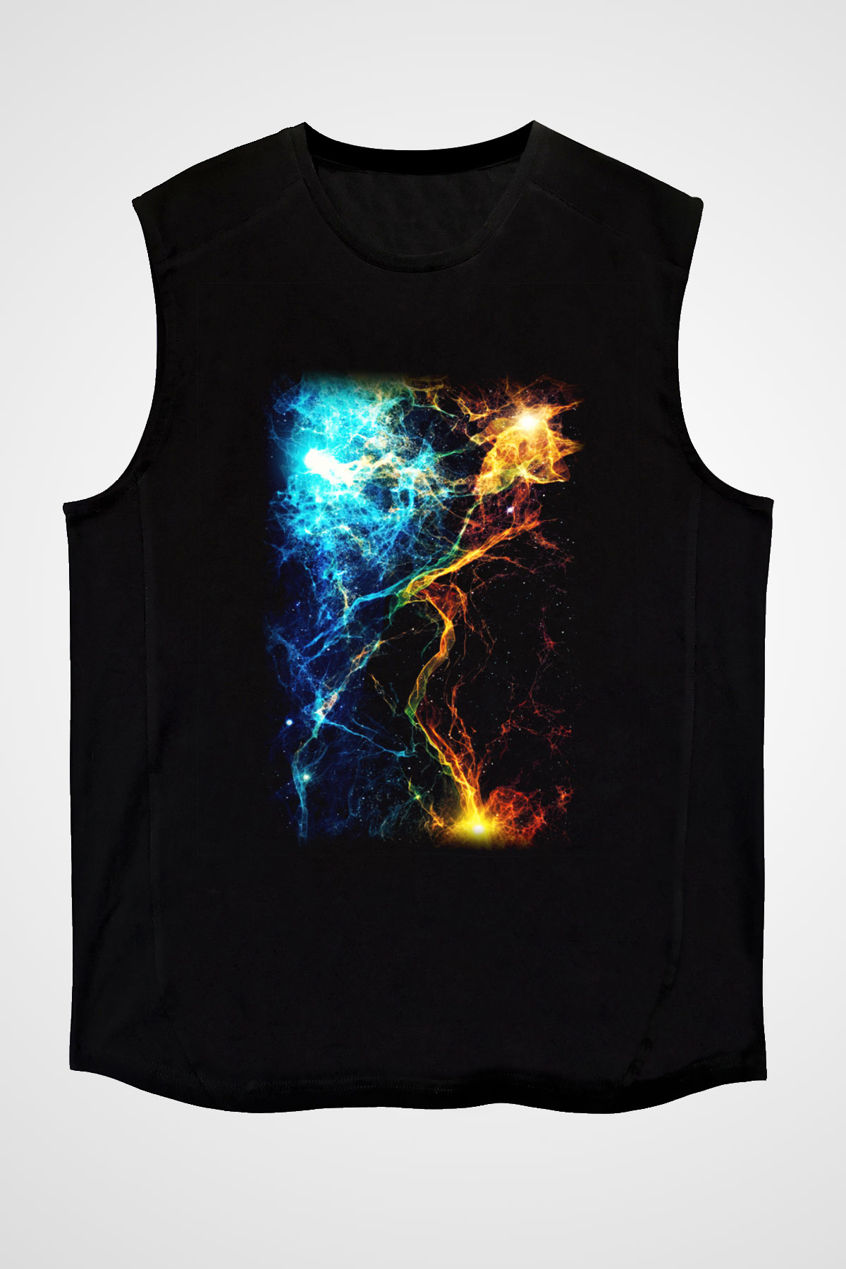 Astronom Siyah Unisex Kolsuz Tişört