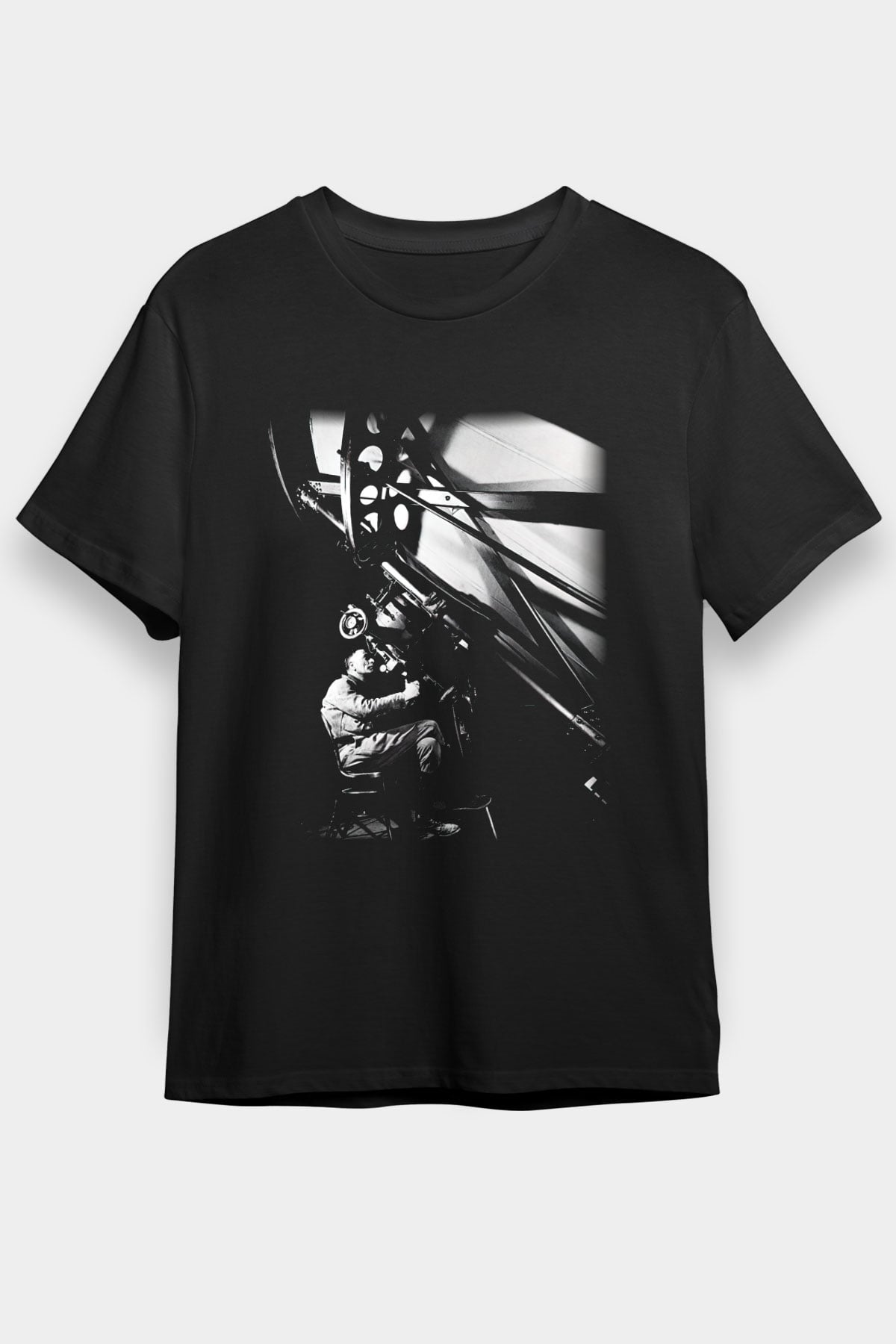 Astronom Siyah Unisex Tişört T-Shirt - TişörtFabrikası