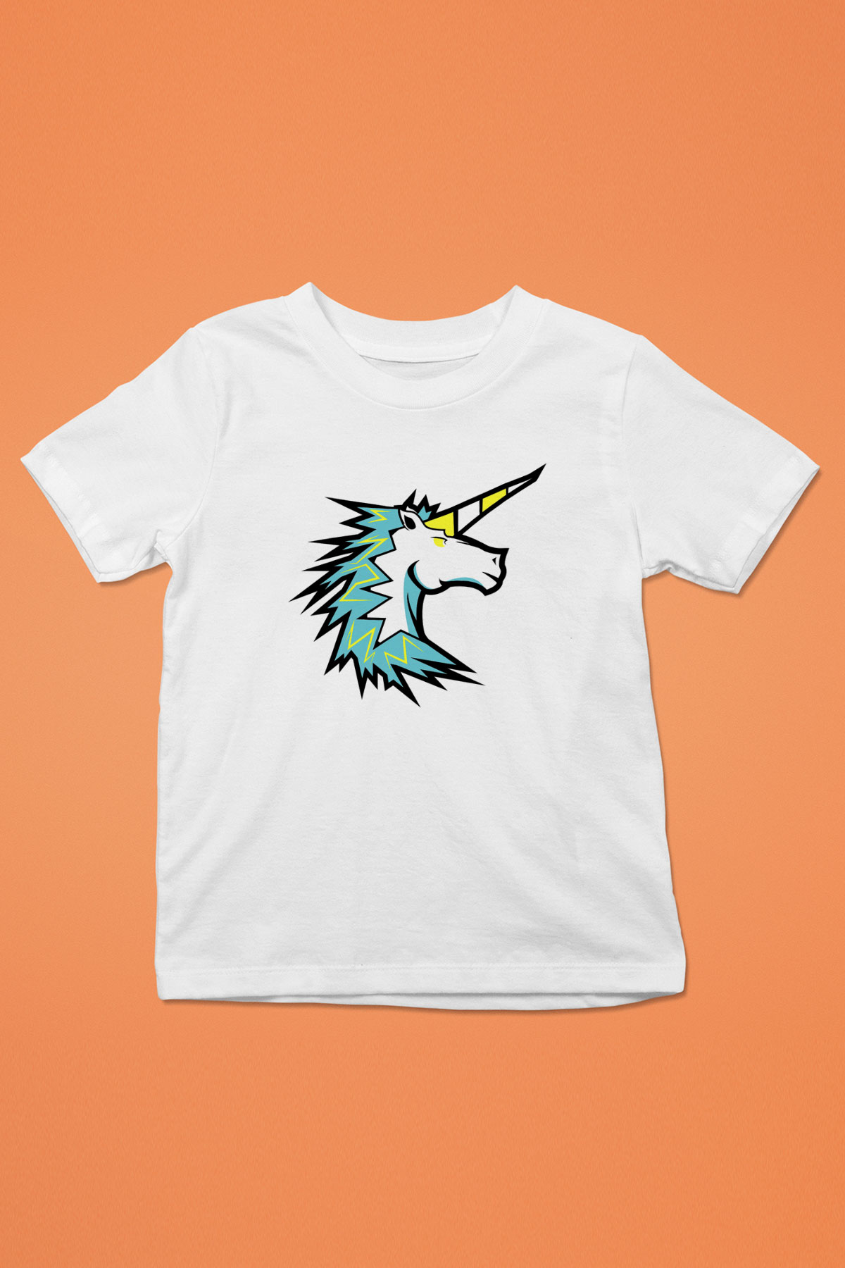 At Baskılı Beyaz Unisex Çocuk Tişört