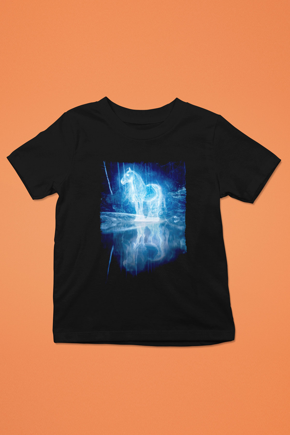 At Baskılı Unisex Siyah  Çocuk Tişört