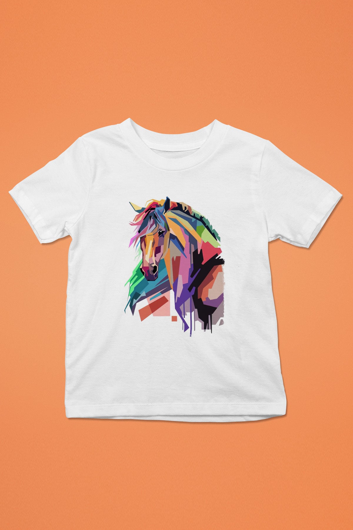 At Beyaz Unisex Çocuk Tişört