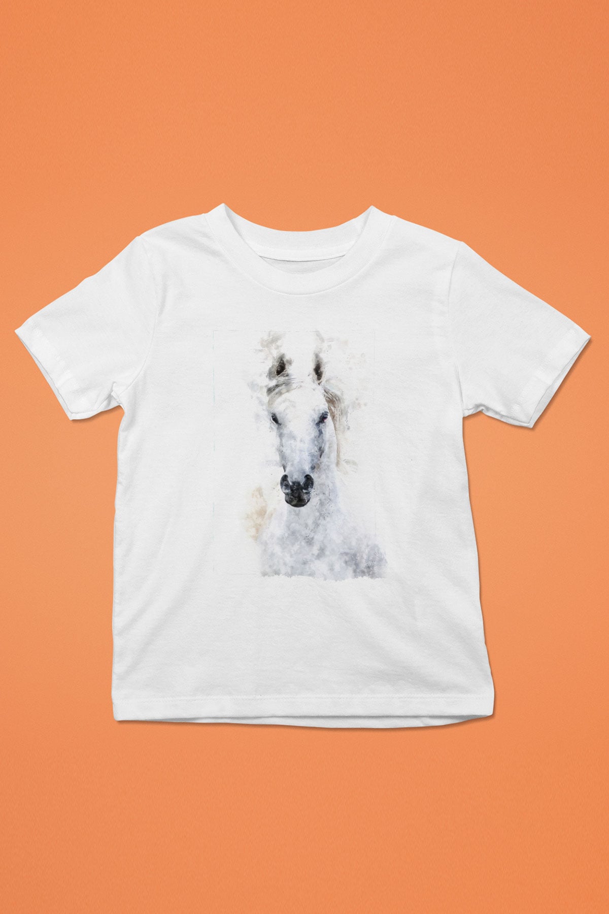 At Beyaz Unisex Çocuk Tişört