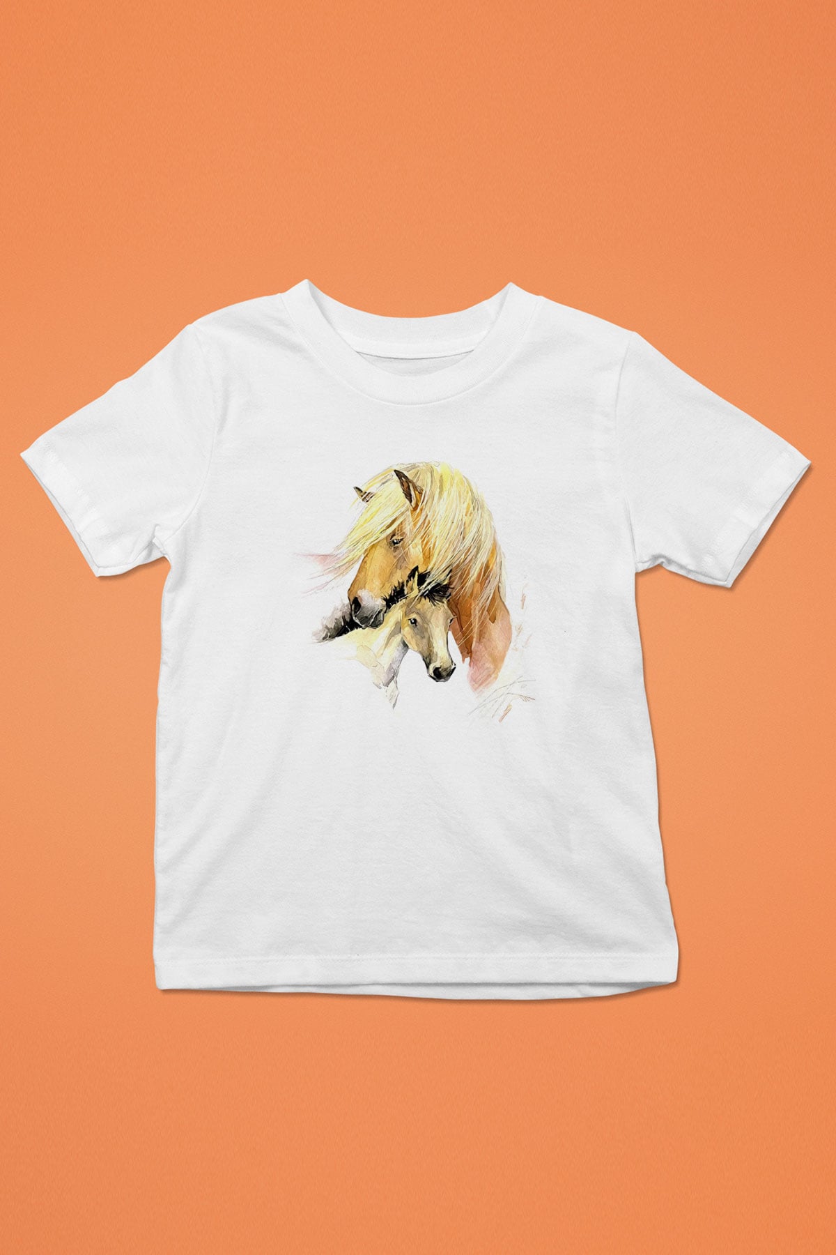 At Beyaz Unisex Çocuk Tişört