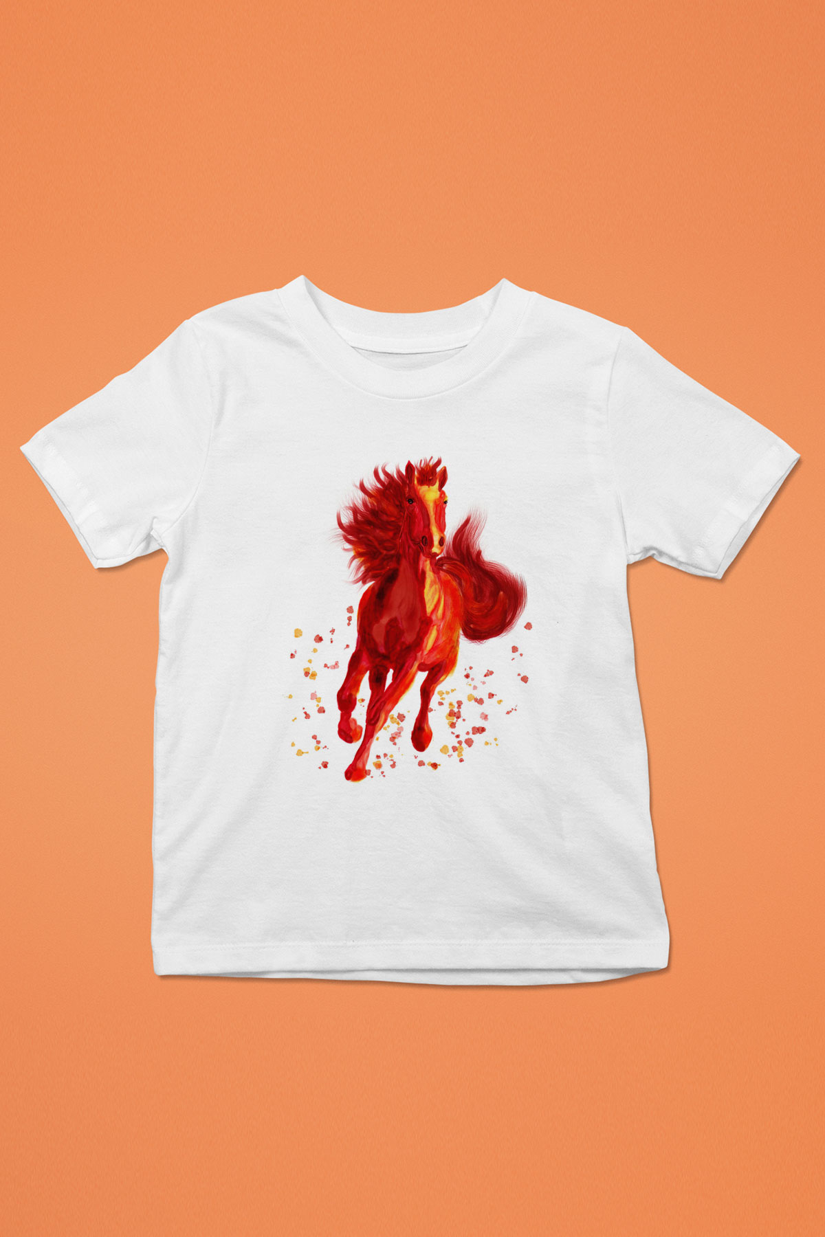 At Beyaz Unisex Çocuk Tişört