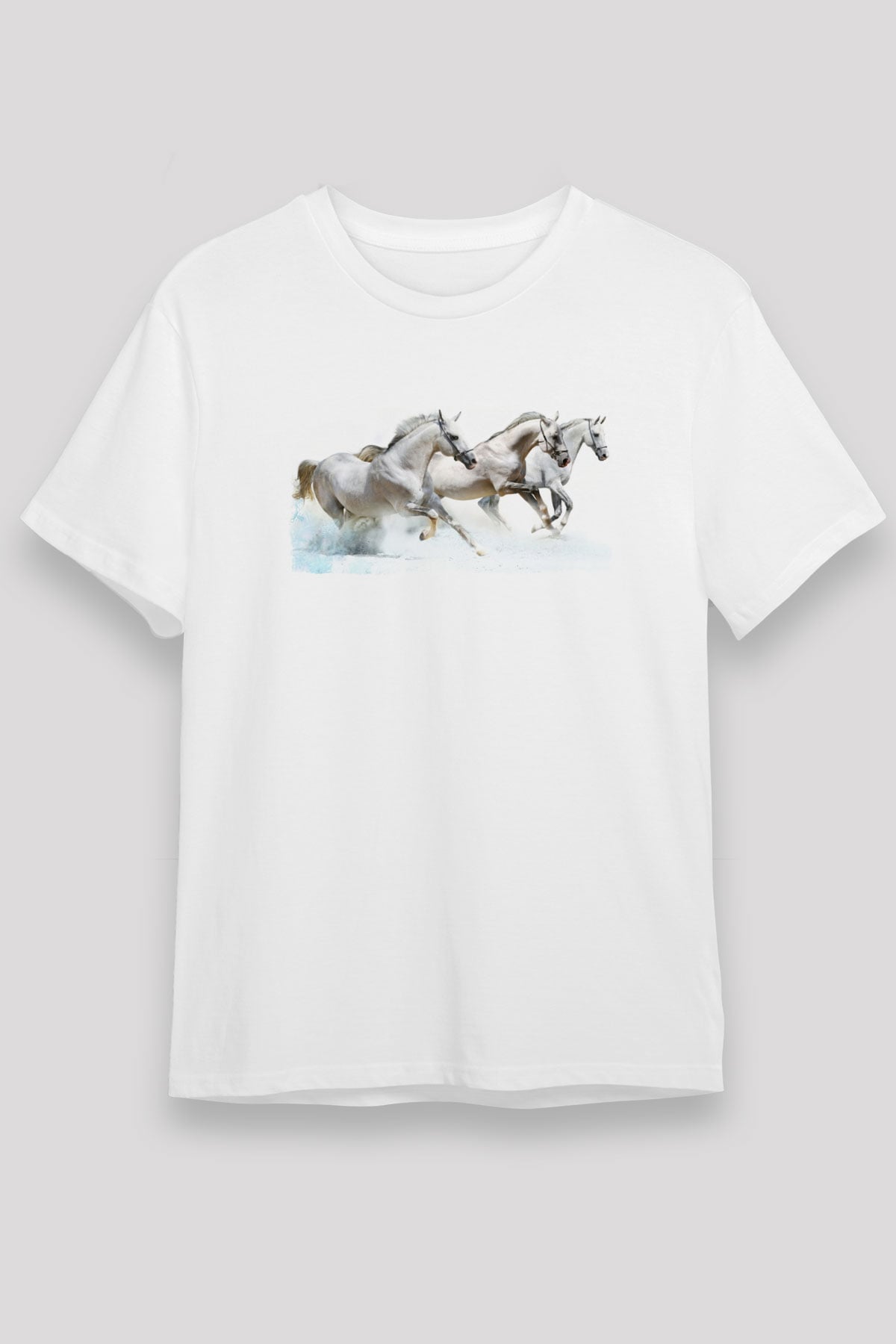 At Beyaz Unisex Tişört T-Shirt - TişörtFabrikası