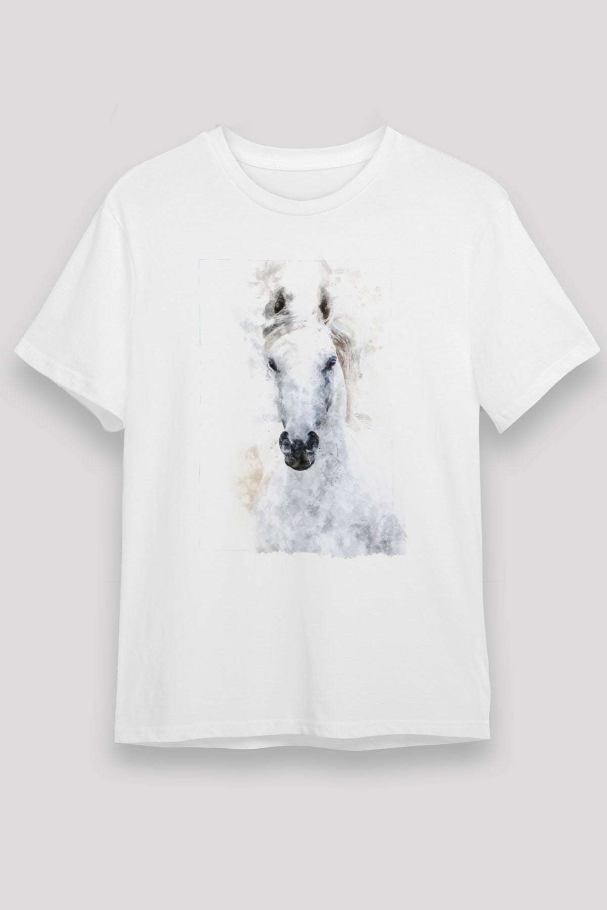 At Beyaz Unisex Tişört T-Shirt - TişörtFabrikası